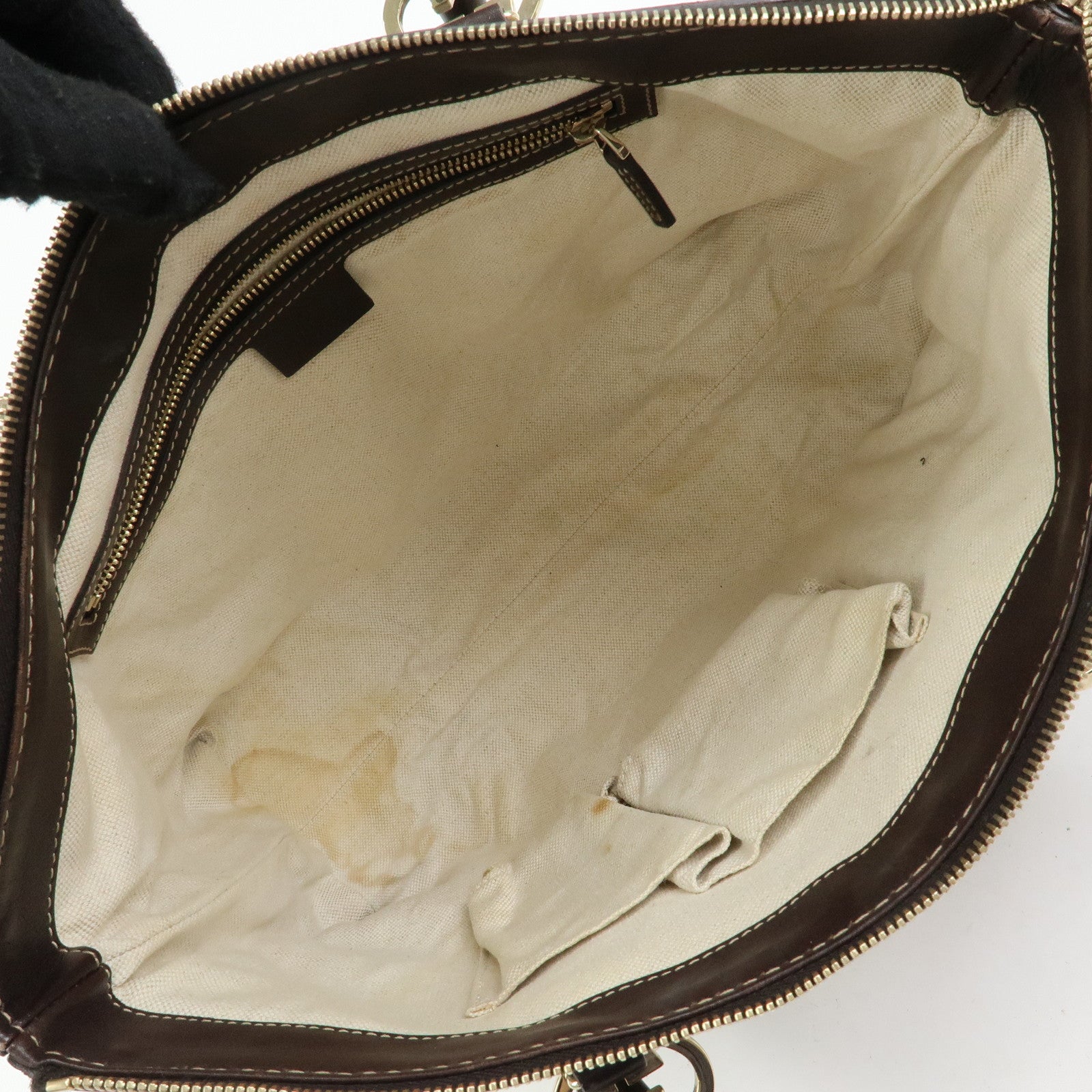 GUCCI Interlocking G Lovely Canvas Tote Bag Beige Brown 257069