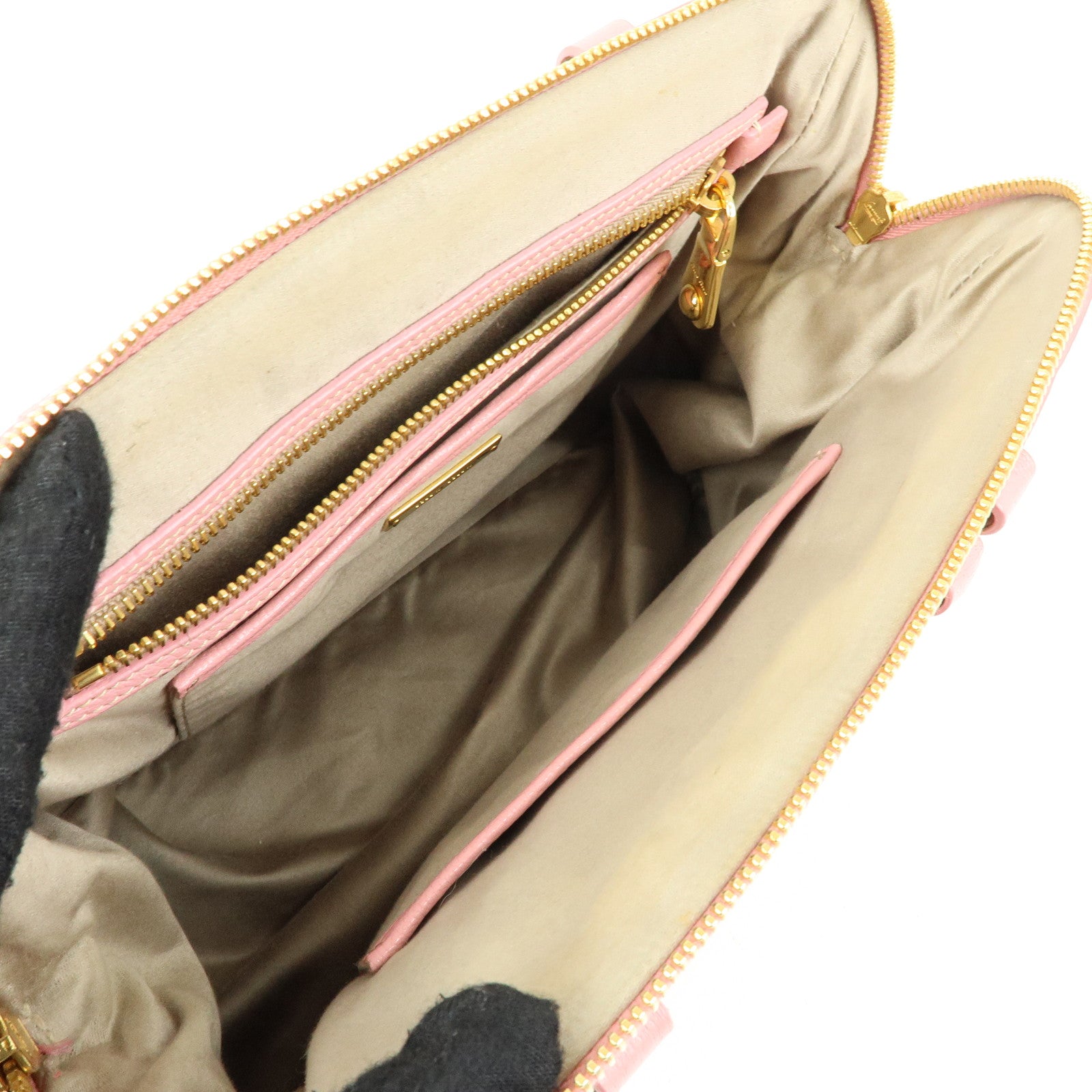 MIU MIU Logo Leather 2Way Bag Hand Bag Pink