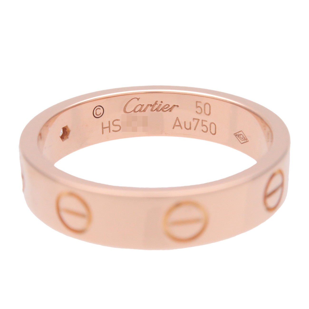 Cartier Mini Love 1P Diamond Ring K18 750PG Rose Gold #50 US5.25