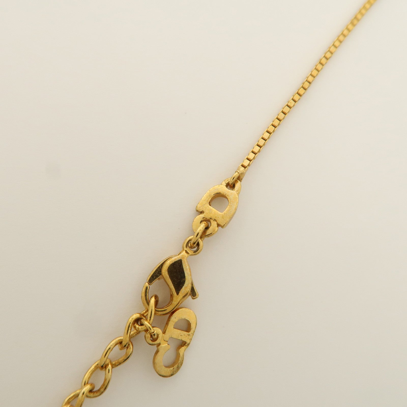 Christian Dior Logo Star Metal Necklace Gold