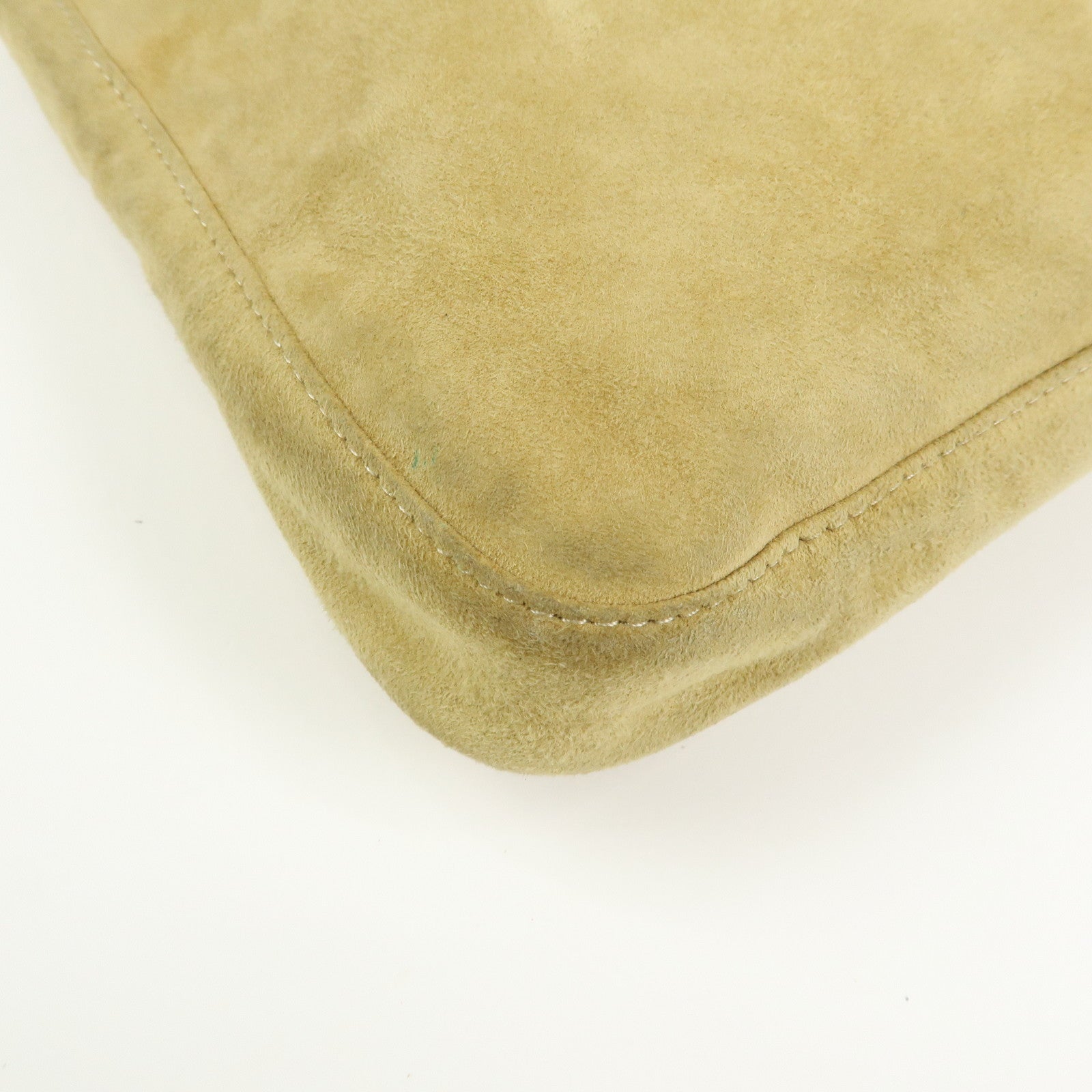 FENDI Suede Leather Shoulder Bag Hand Bag Yellow Beige 26569