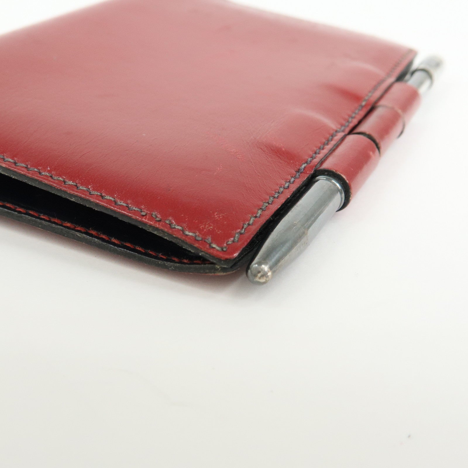 HERMES Box Calf Leather Agenda PM Planner Cover 〇Q Stamped Red