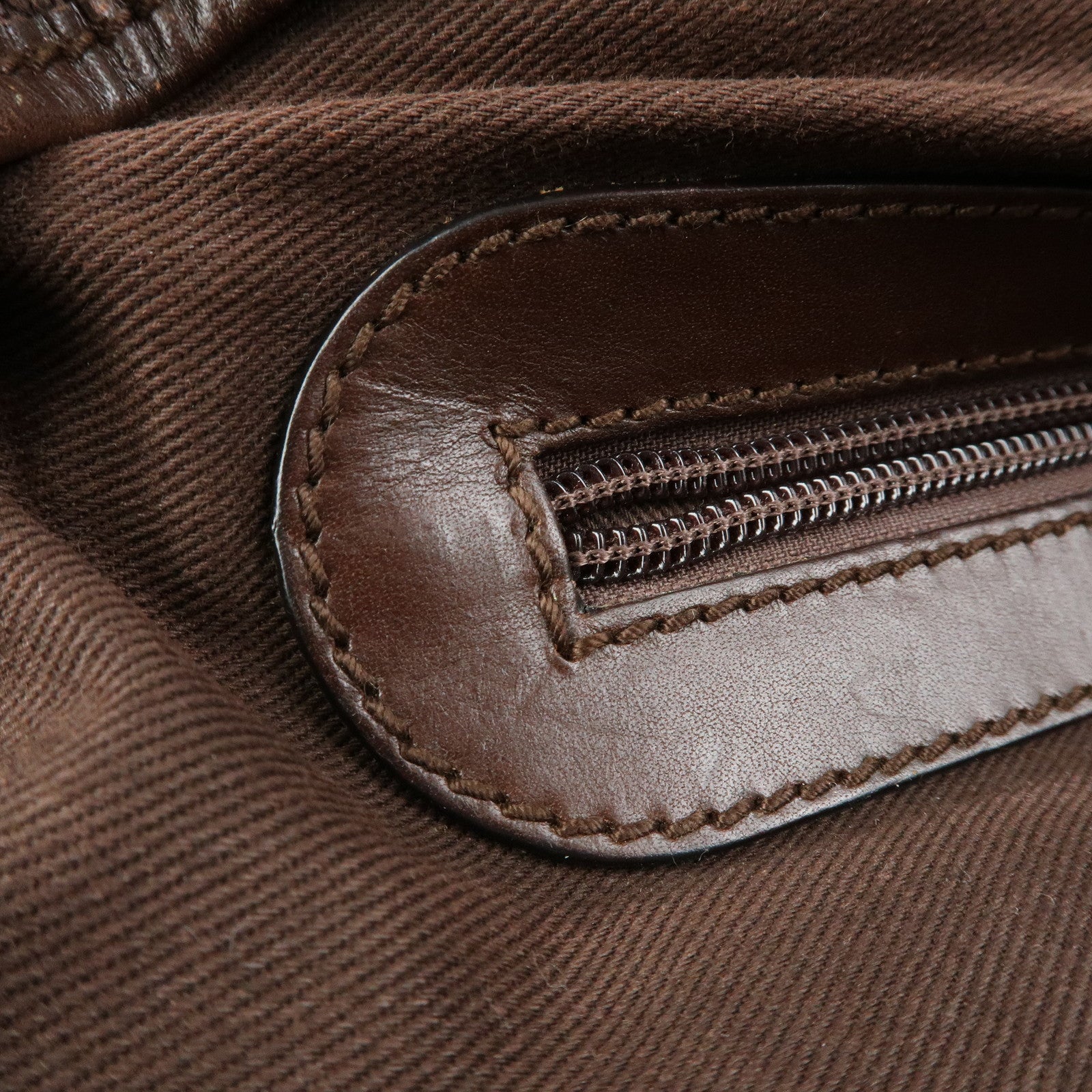 Chloe Kerala Canvas Leather Boston Bag Hand Bag Brown