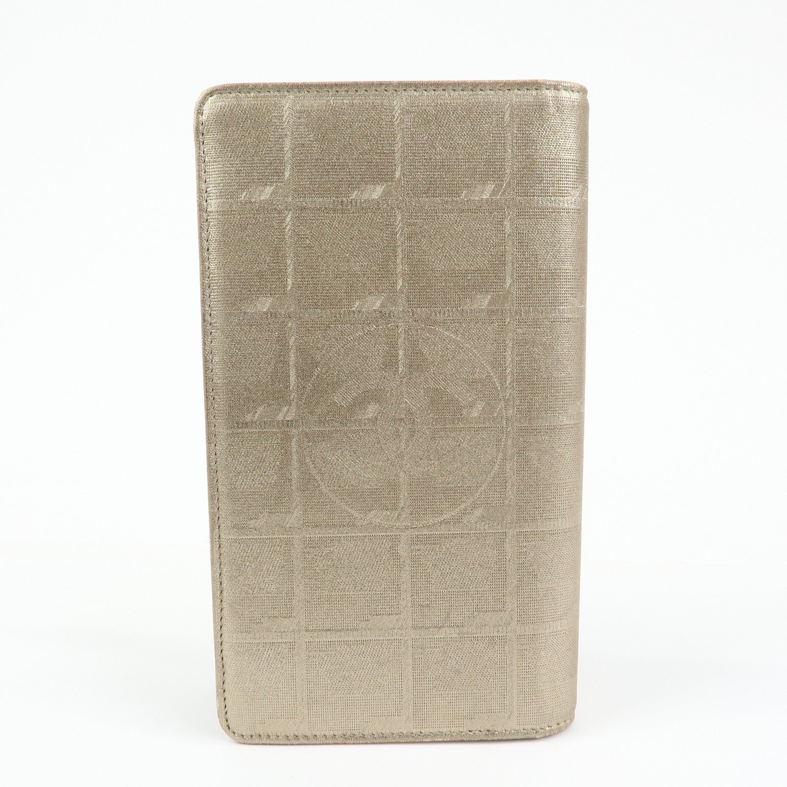 CHANEL New Travel Line Nylon Jacquard Long Wallet Gold