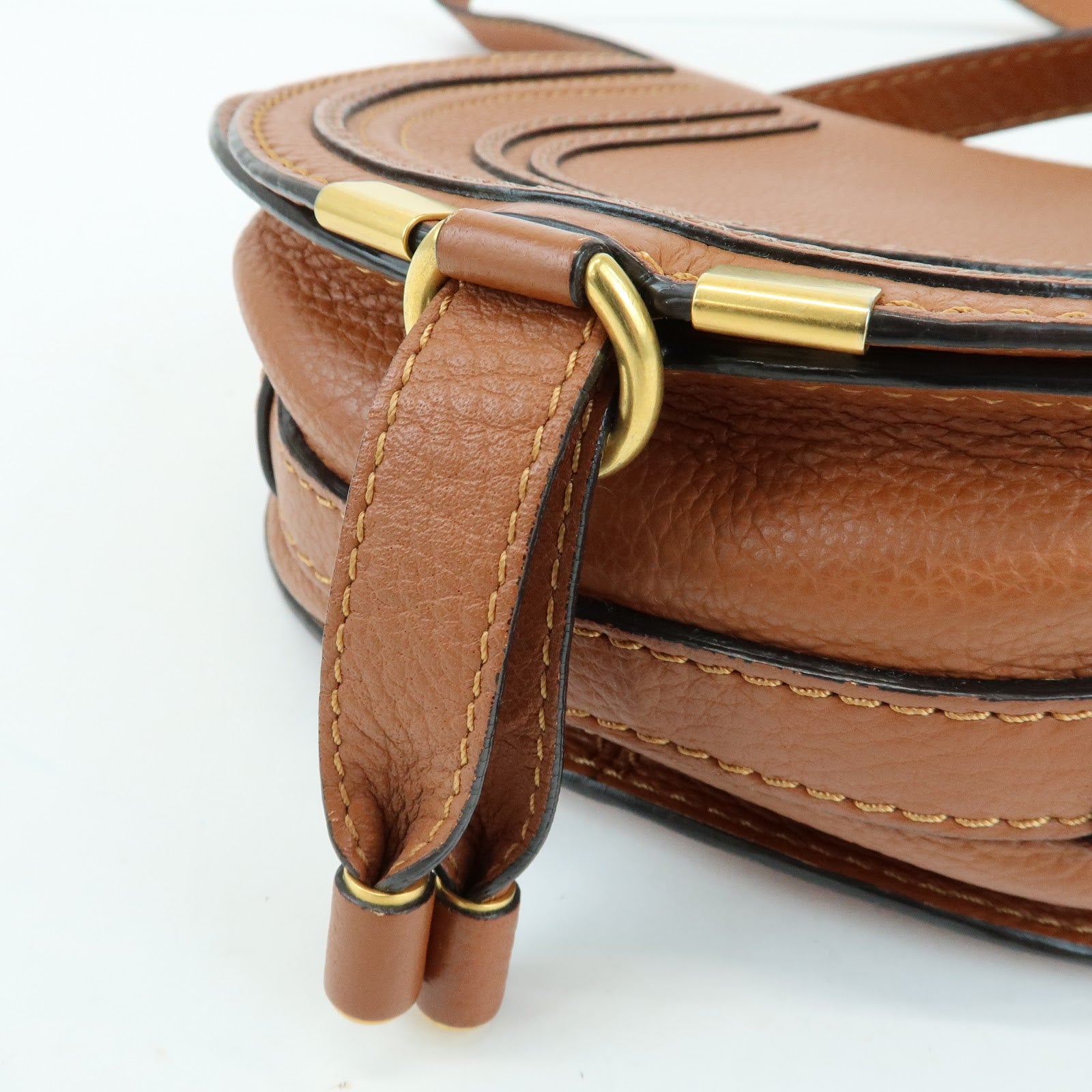 Chloe Marcie Leather Shoulder Bag Crossbody Bag Brown