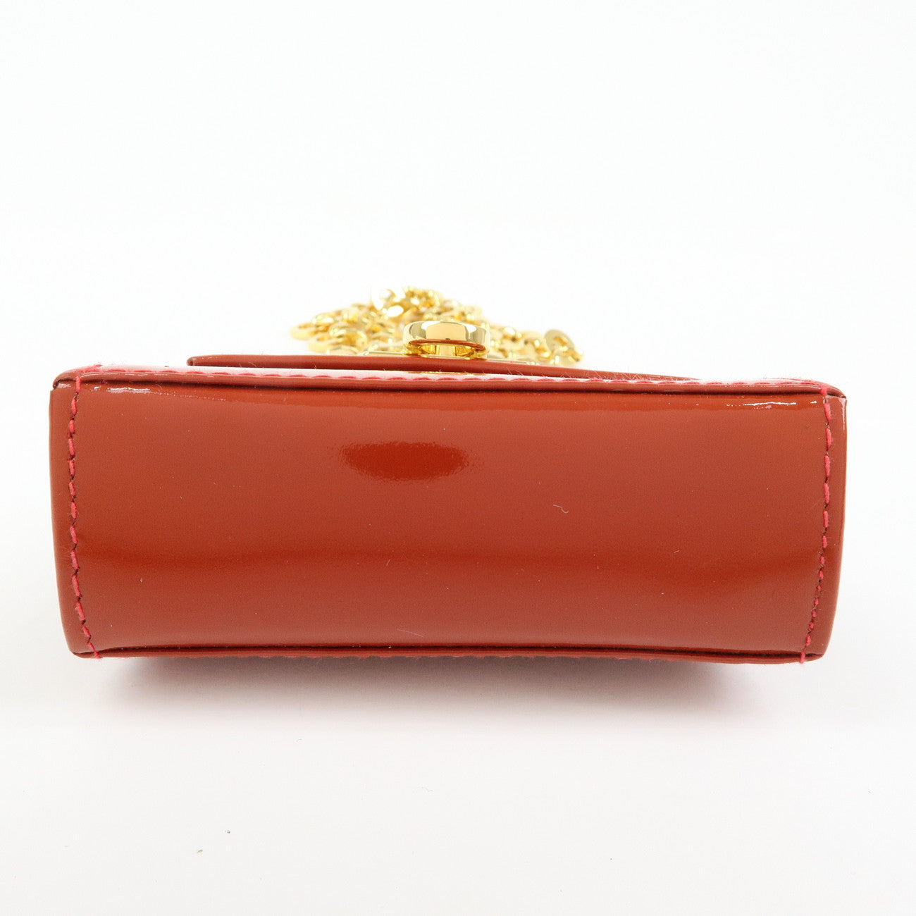 Ferragamo Gancini Patent Leather Chain Shoulder Crossbody Bag Red