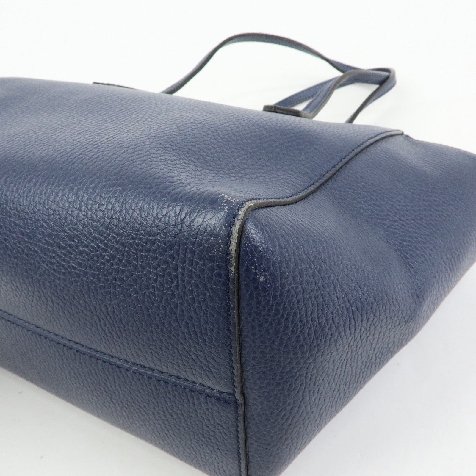 GUCCI Swing Leather Tote Bag Shoulder Bag Navy 354408