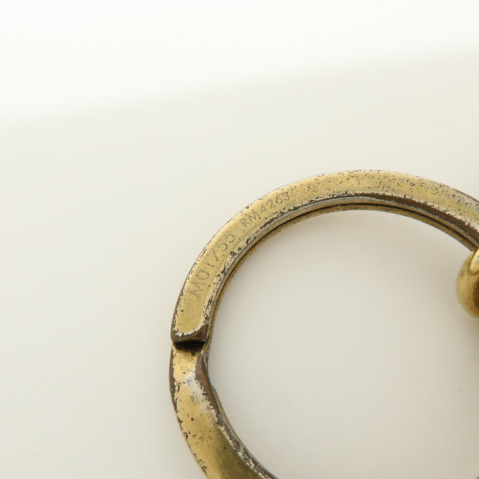 Louis Vuitton LV Lovers Studs Metal Bag Charm Key Chain Gold M01755