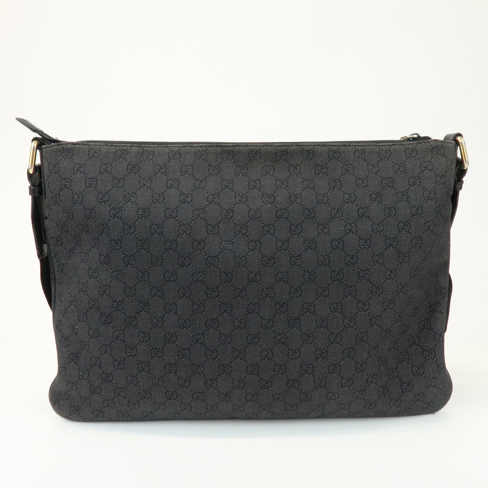 GUCCI GG Monogram GG Denim Shoulder Crossbody Bag Black 190628