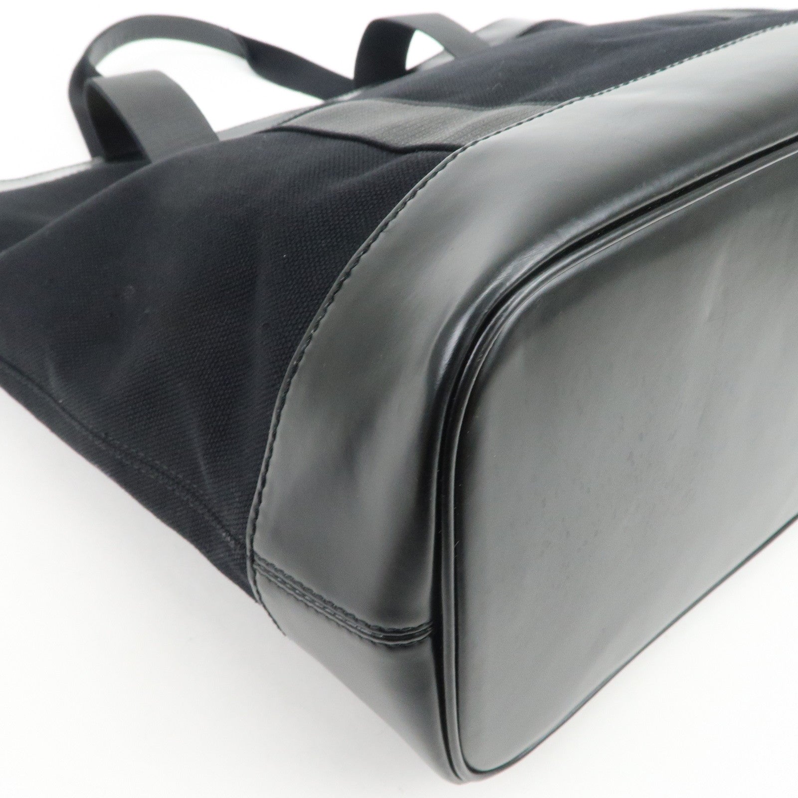 BALENCIAGA NAVY CABAS Canvas Tote Bag Shoulder Bag Black 374767