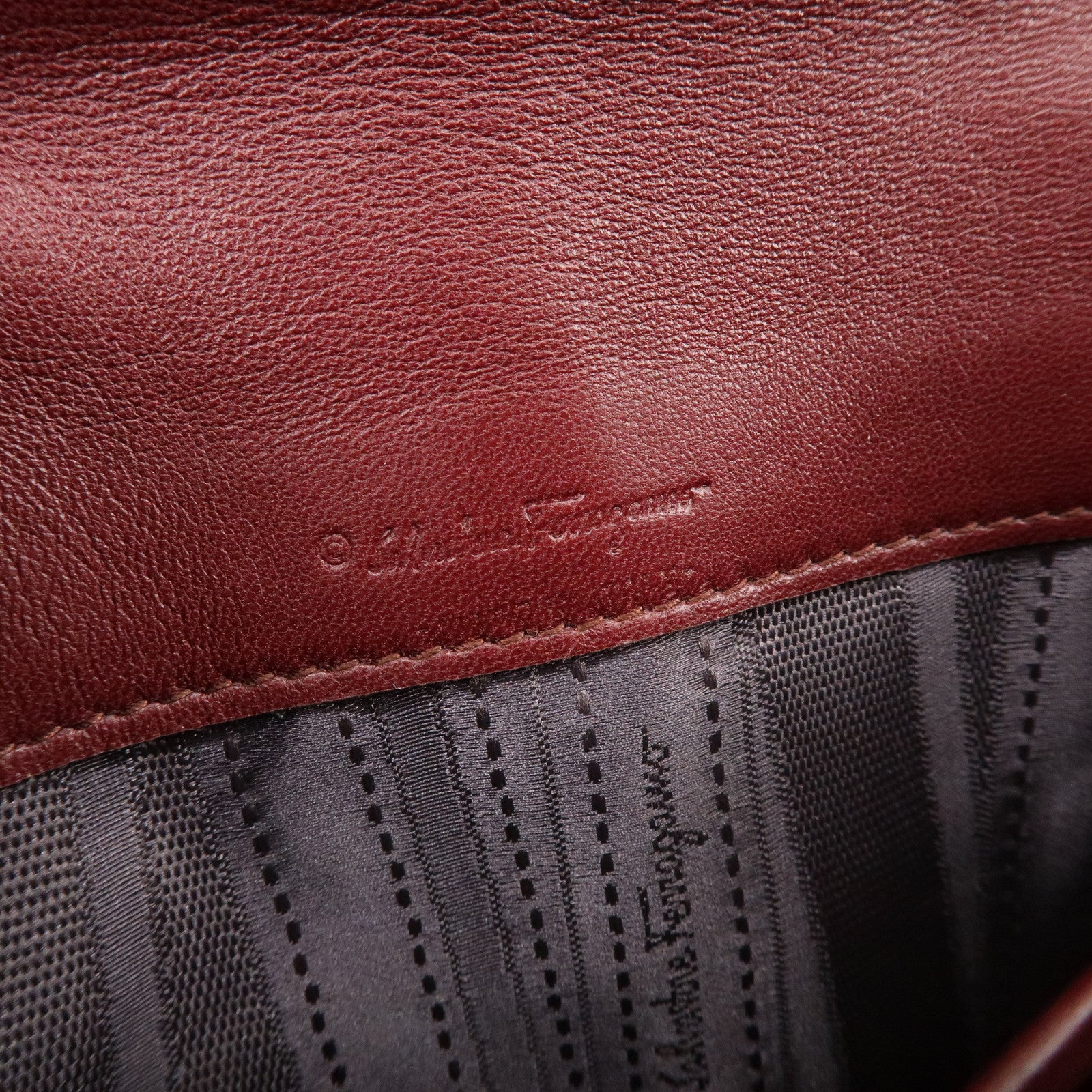 Ferragamo Vara Leather Long Wallet Bordeaux