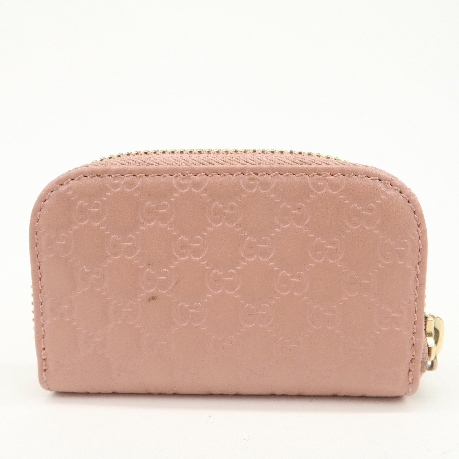 GUCCI Micro Guccissima Leather Coin Case Coin Purse Pink 449896