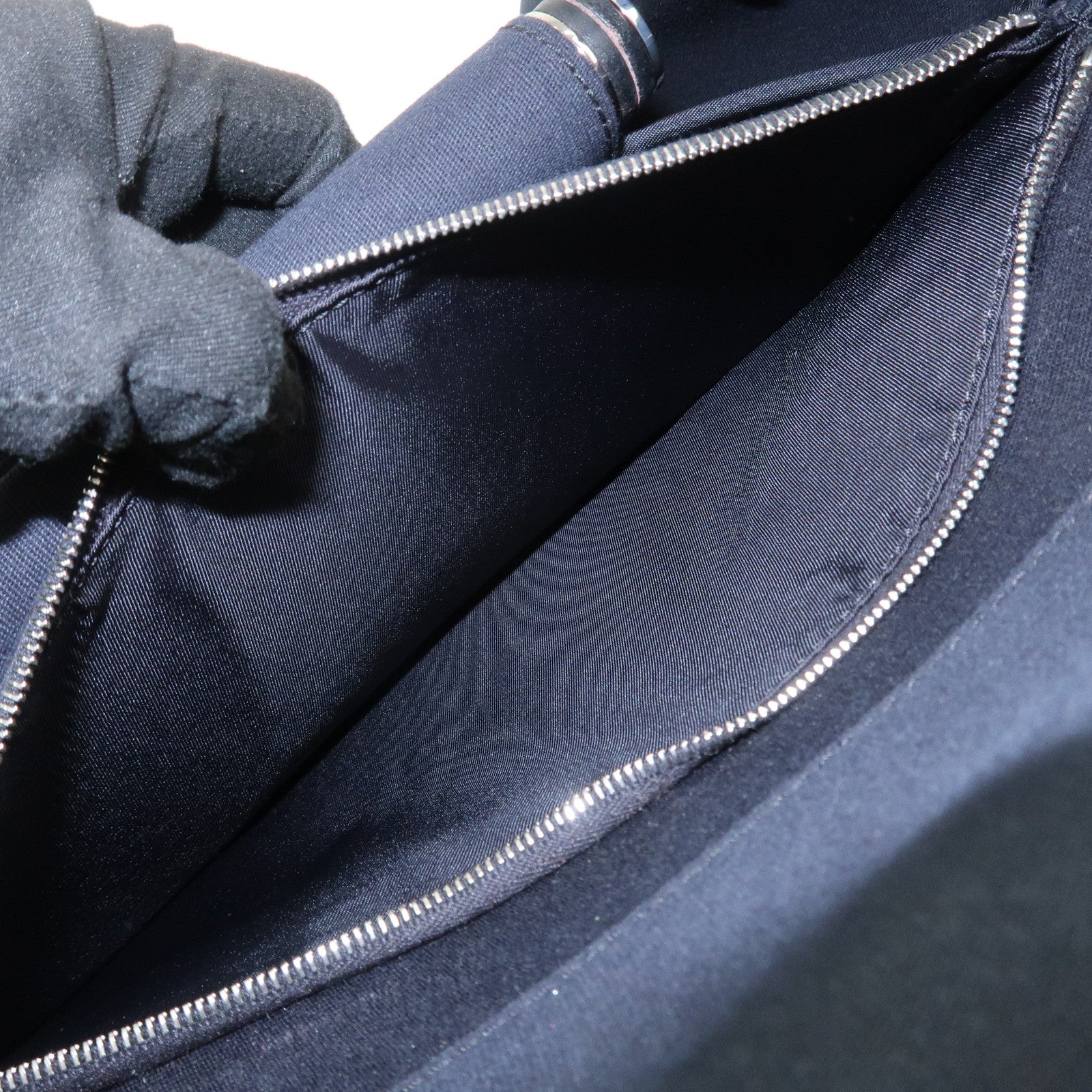 HERMES Cabas Elan PM Toile Officier Leather Tote Bag Hand Bag Black