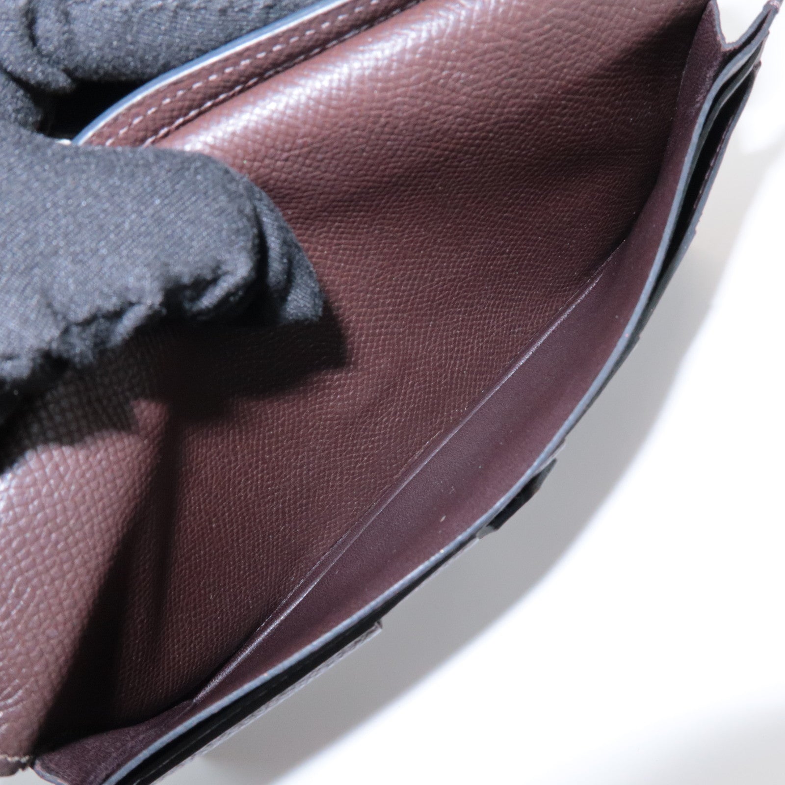 HERMES Veau Epsom Leather Bﾃｩarn Soufflet Long Wallet Chocolat