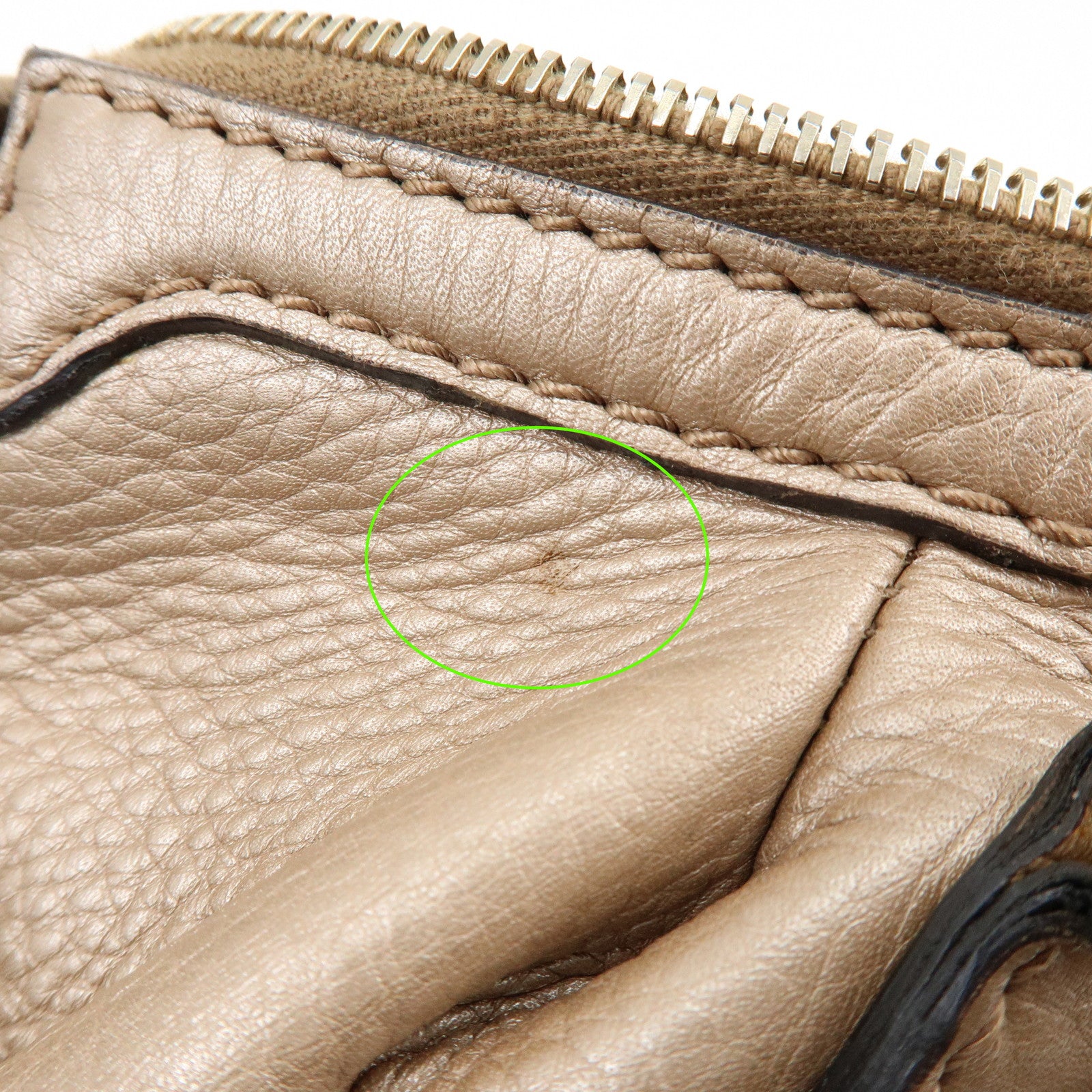 GUCCI Sukey Interlocking G Leather 2Way Bag Champagne Gold 247902