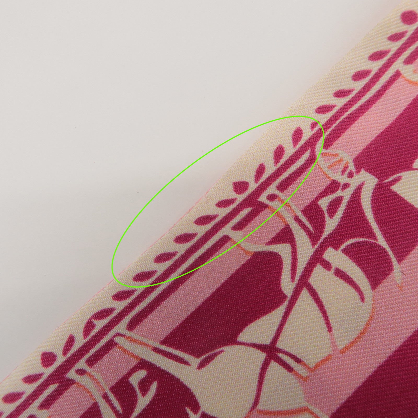 HERMES Twilly 100% Silk Scarf GINZA Logo Motif Pink White