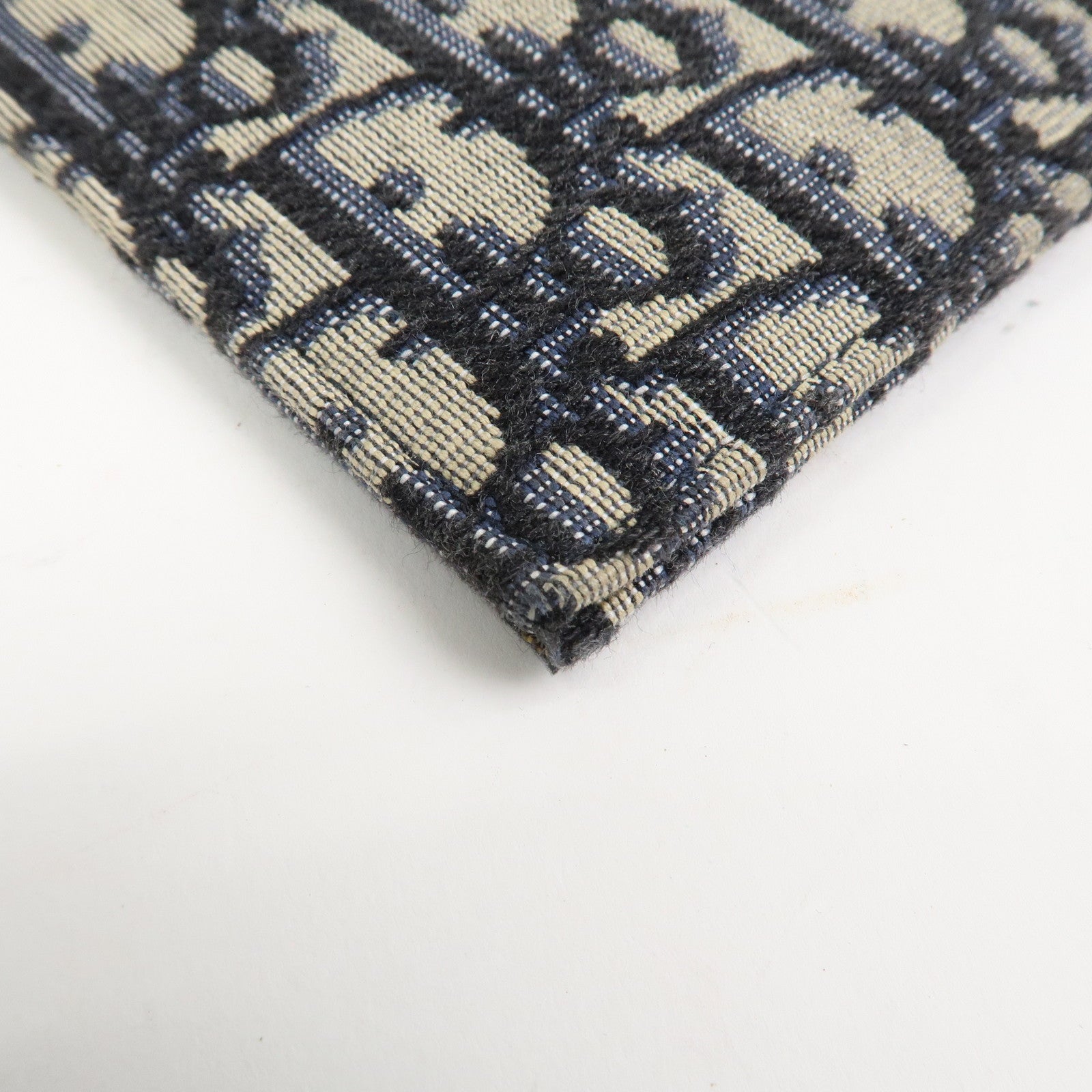 Christian Dior Oblique Canvas Clutch Bag Pouch Navy