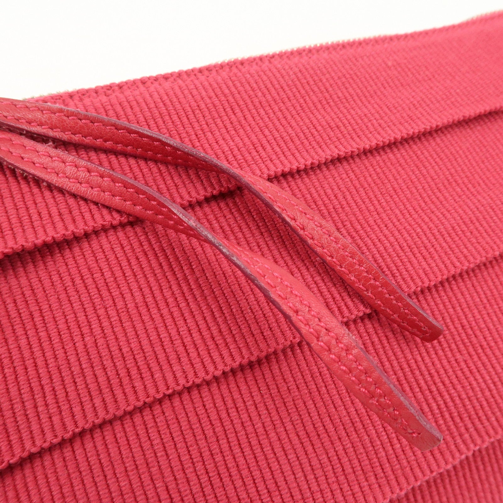 Ferragamo Logo Canvas Leather Shoulder Bag Hand Bag Pink