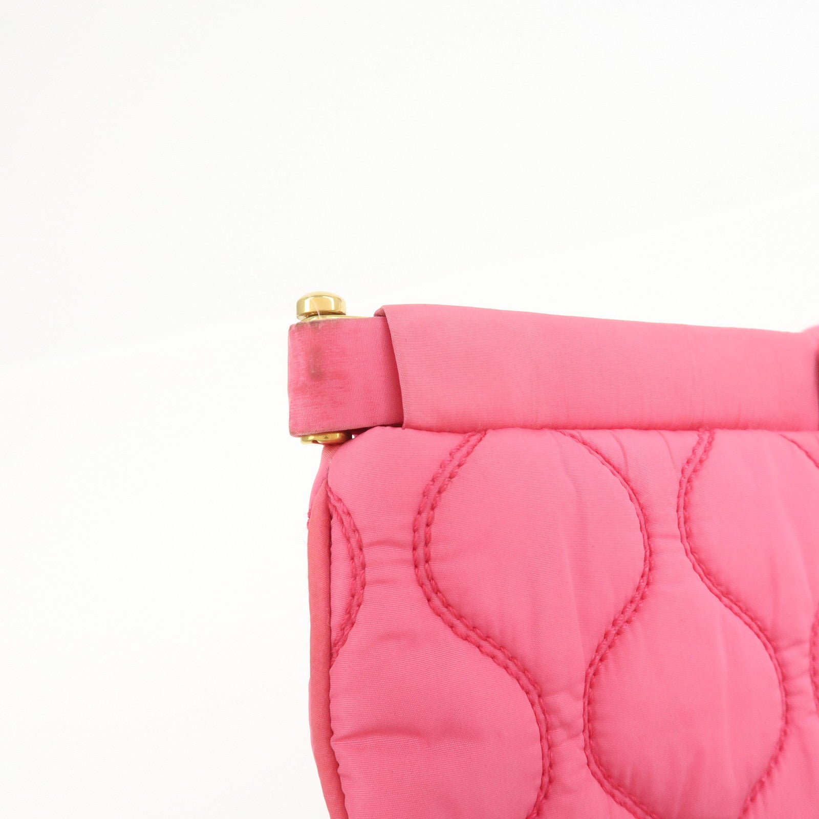 MIU MIU Nylon Clutch Bag Wristlet Bag Pink 5N1851