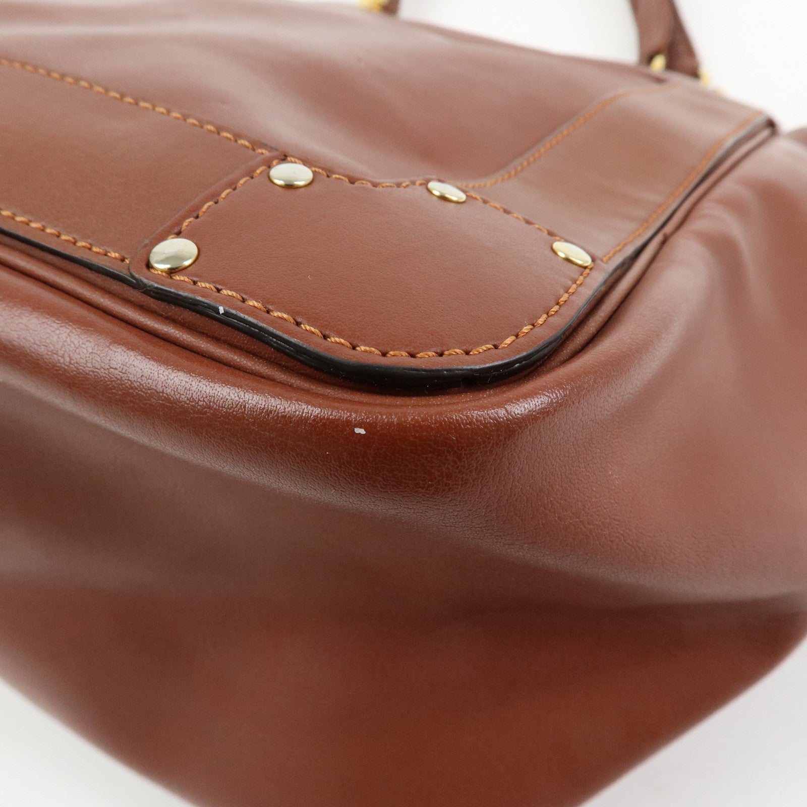 Chloe Eden Leather Tote Bag Shoulder Bag Tassel Charm Brown