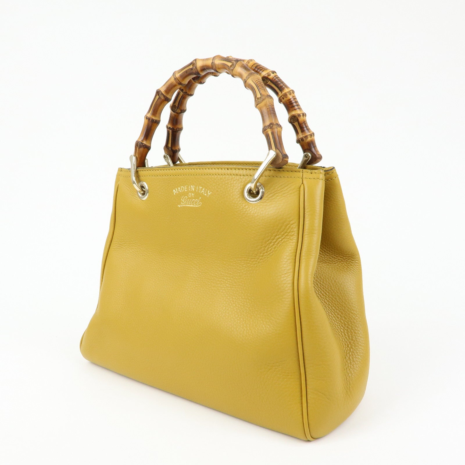 GUCCI Bamboo Leather 2Way Bag GUCCI 50years in Japan Mustard 336032