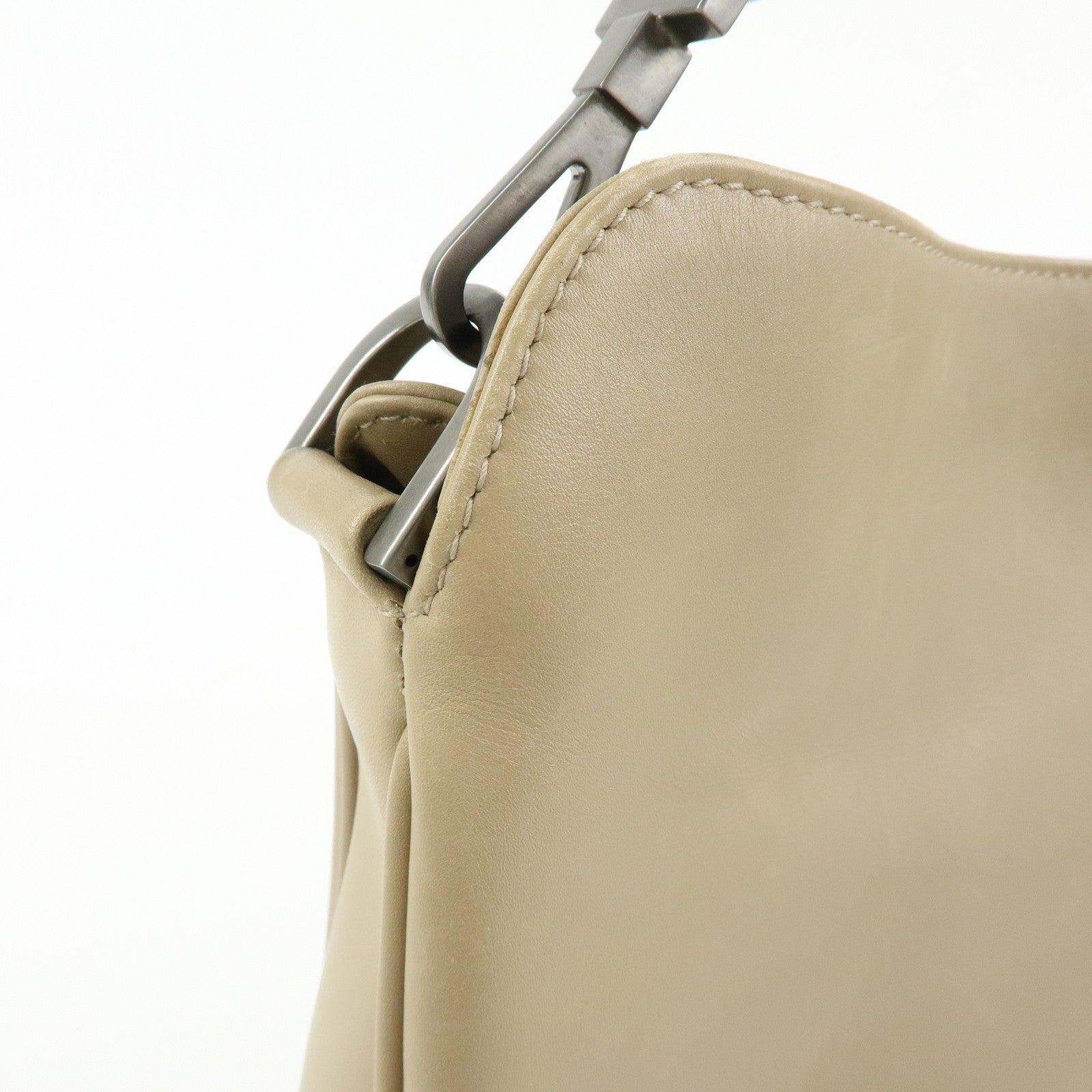 GUCCI Bamboo Leather 2Way Hand Bag Shoulder Bag Beige 001・1638・2684