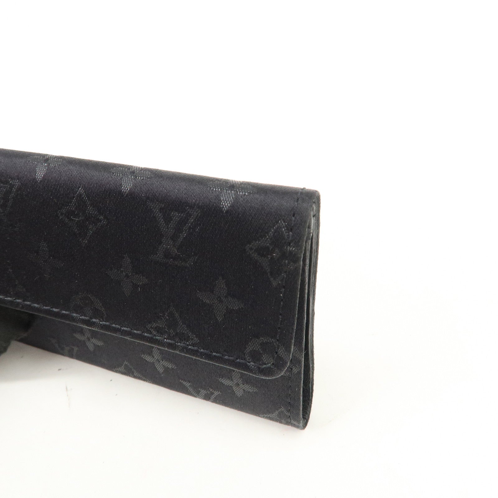 Louis Vuitton Monogram Satin Porte Monnaie Coin Case Noir M92137