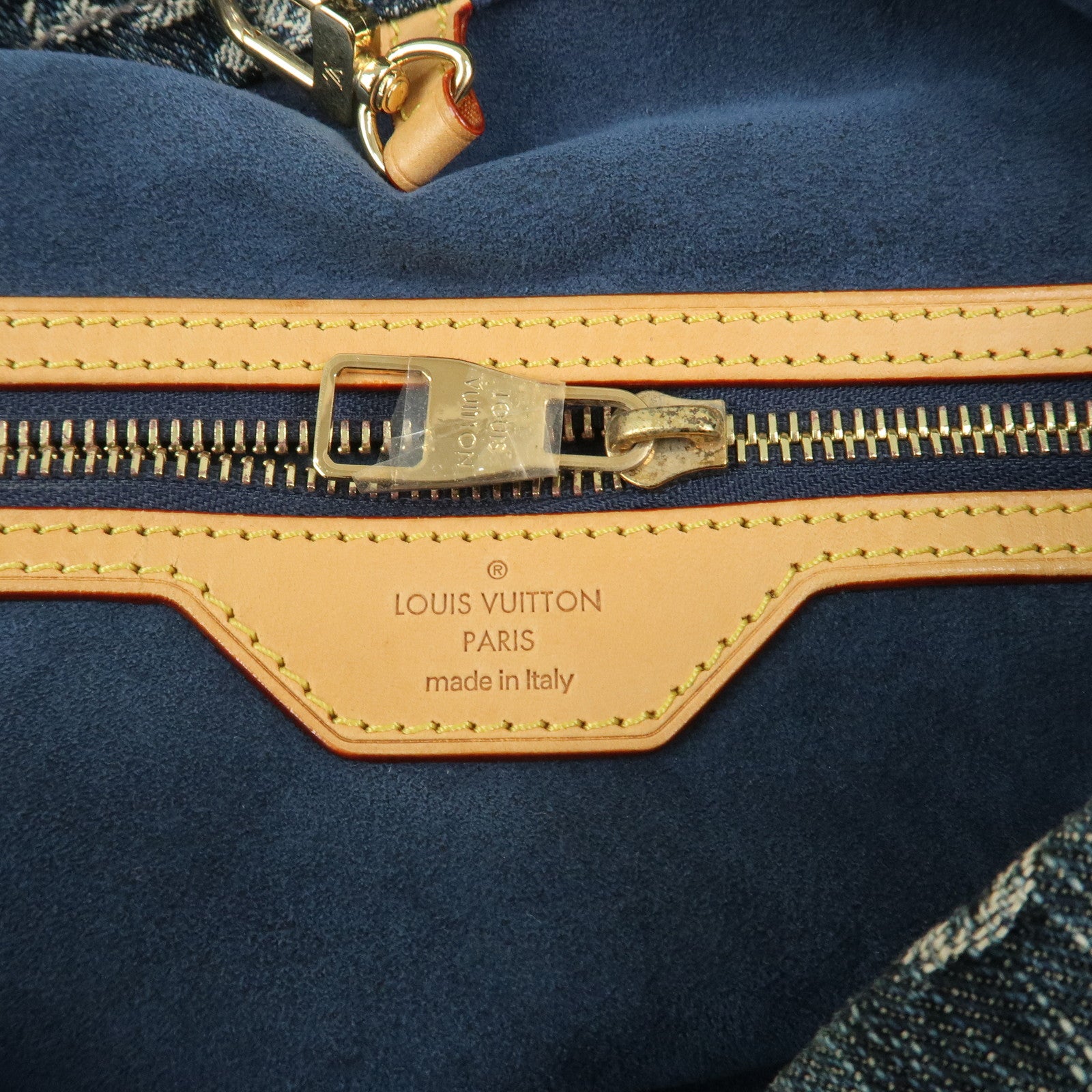 Louis Vuitton Monogram Denim Daily GM Shoulder Bag Gris Bleu M40493