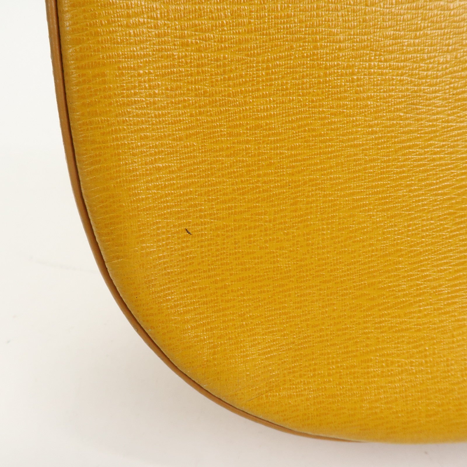 BURBERRY Logo Leather Shoulder Bag Hand Bag Yellow Beige