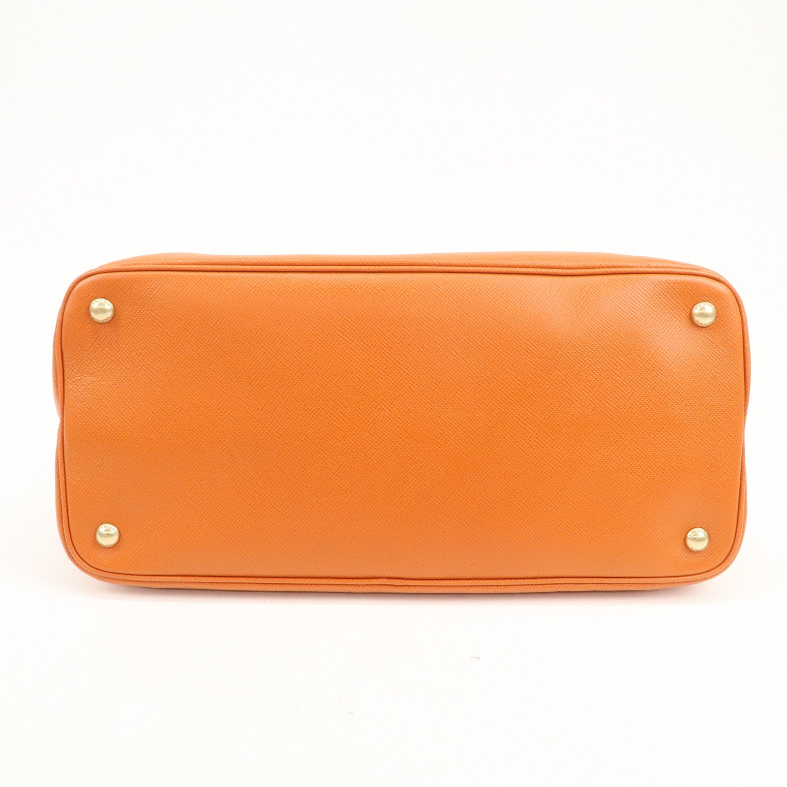 PRADA Logo Saffiano Leather Hand Bag Orange BN2560