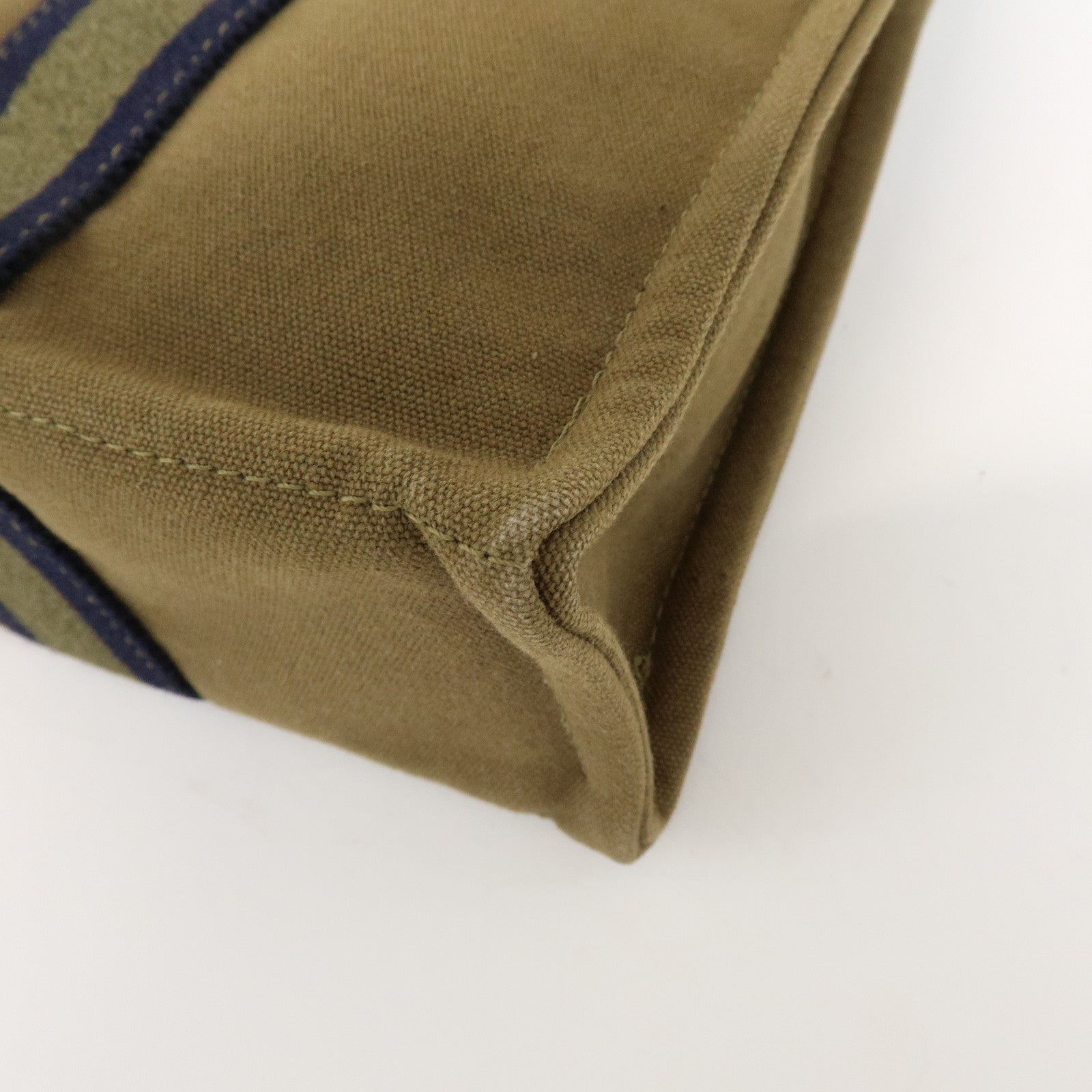 HERMES Canvas Fourre tout PM Hand Bag Tote Bag Khaki