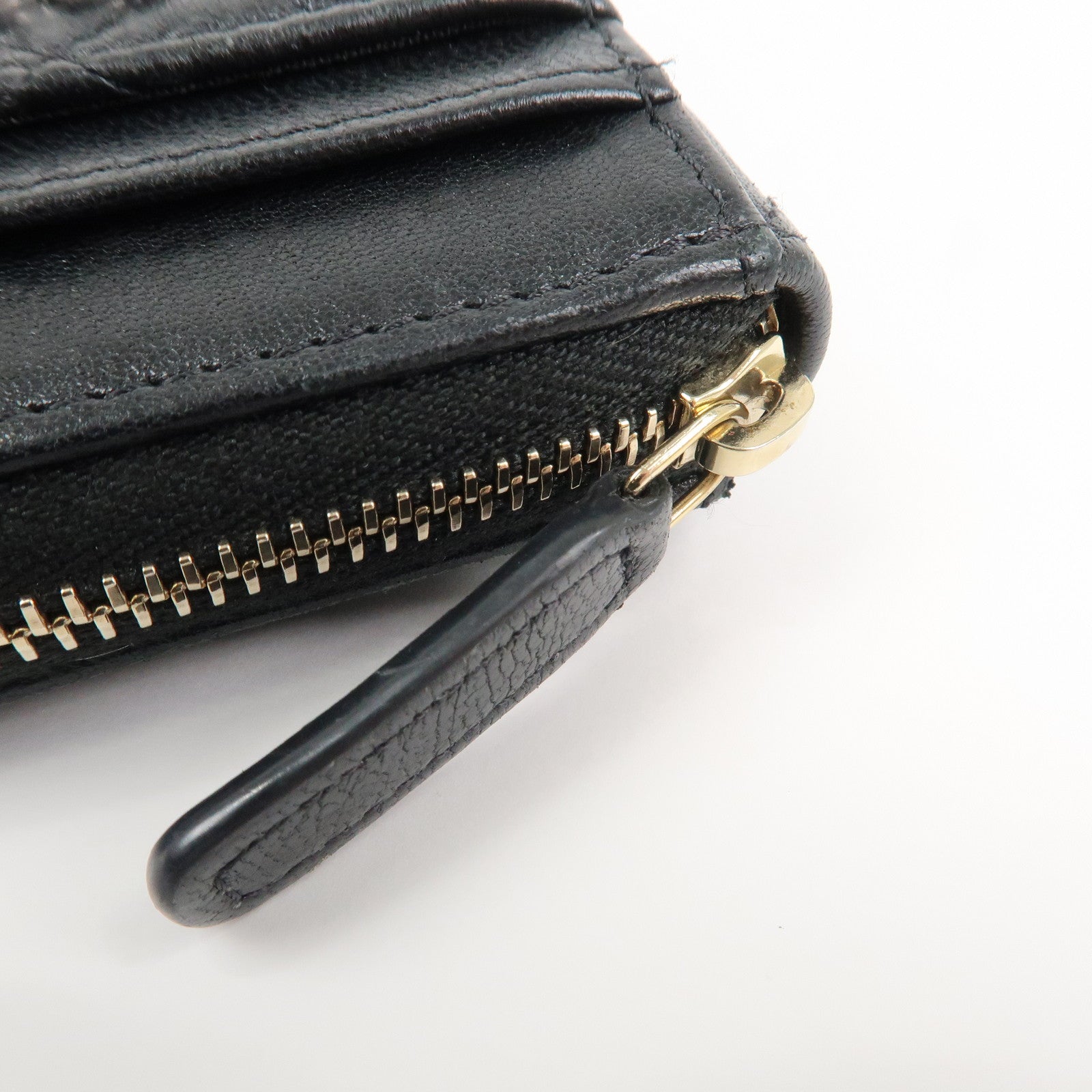 CHANEL Chanel 19 Lamb Skin Round Zippy Coin Case Black AP2701