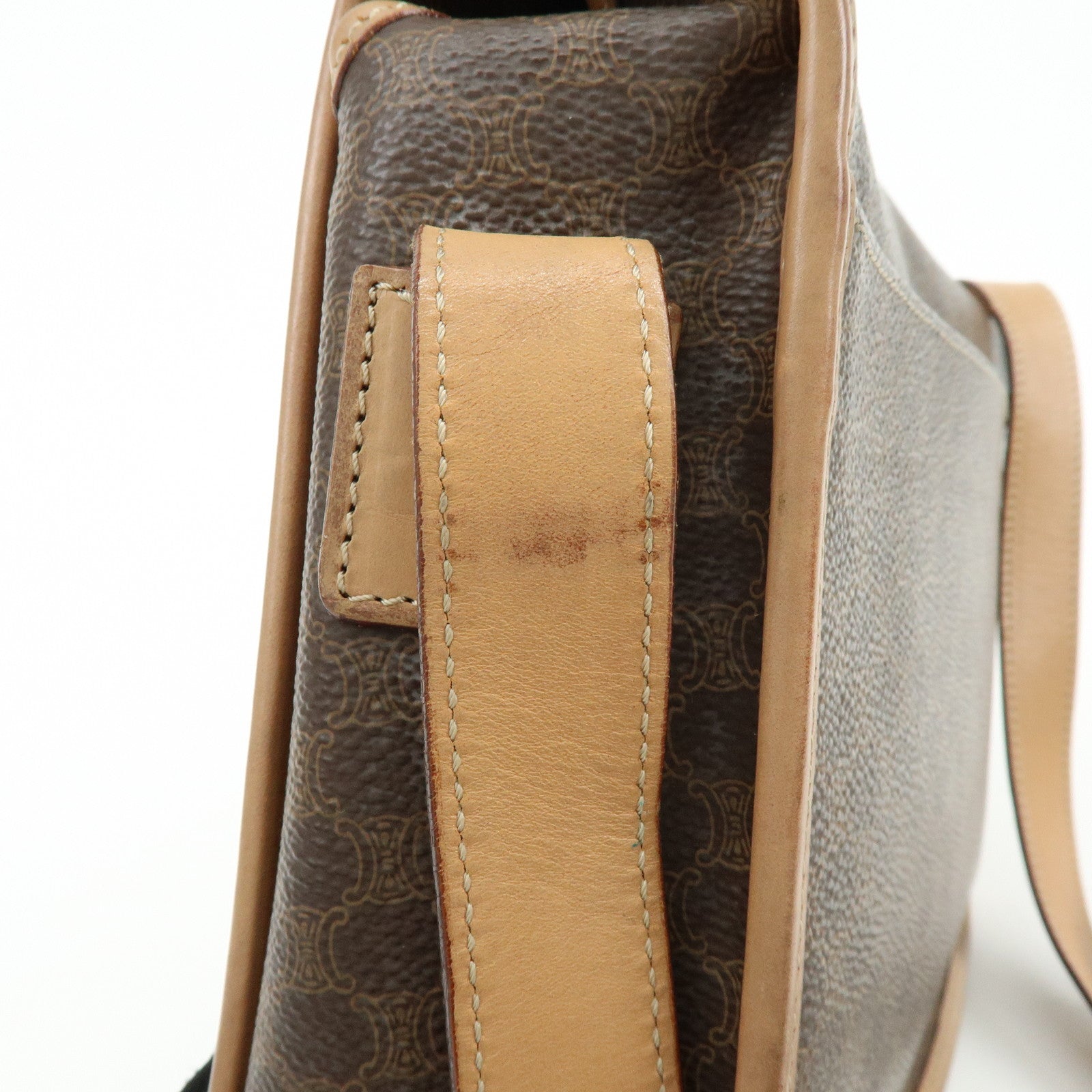 CELINE Macadam PVC Leather Shoulder Bag Crossbody Bag Brown