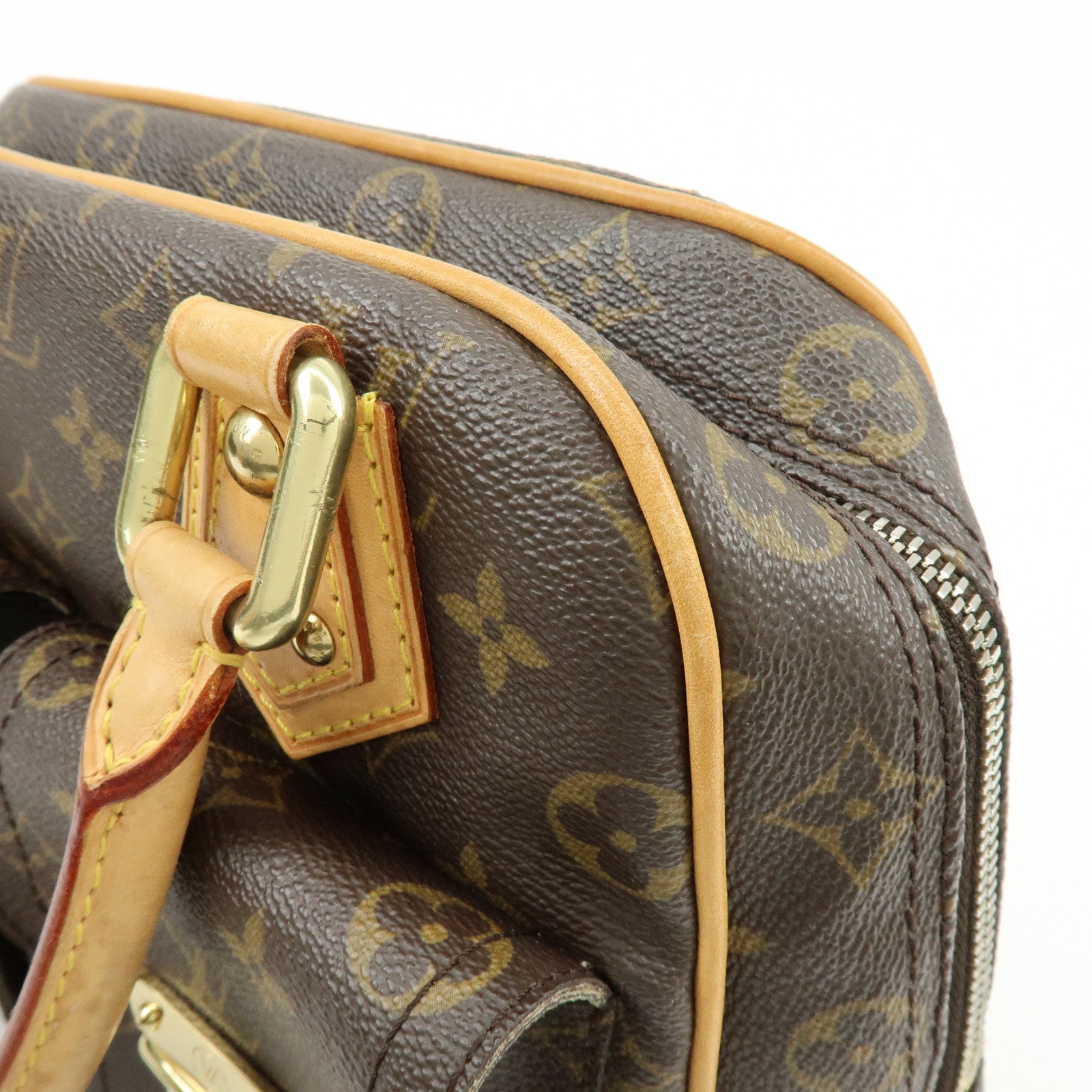 Louis Vuitton Monogram Manhattan PM Hand Bag Brown M40026