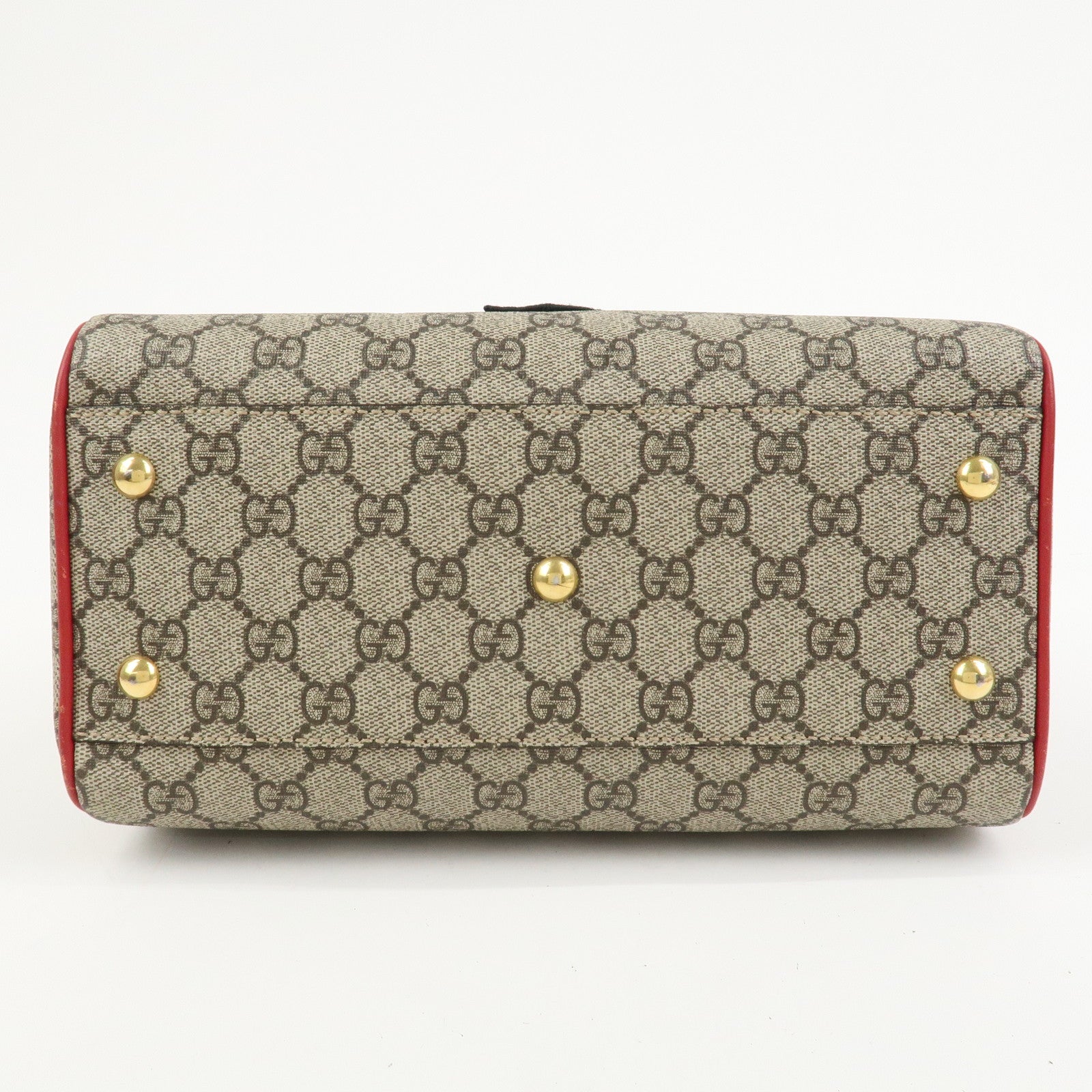 GUCCI GG Supreme Leather 2WAY Bag Shoulder Bag Beige Red 409529