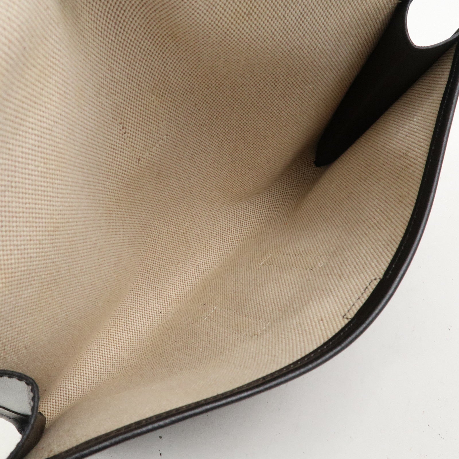 HERMES Box Calf Leather Jige PM Clutch Bag Black