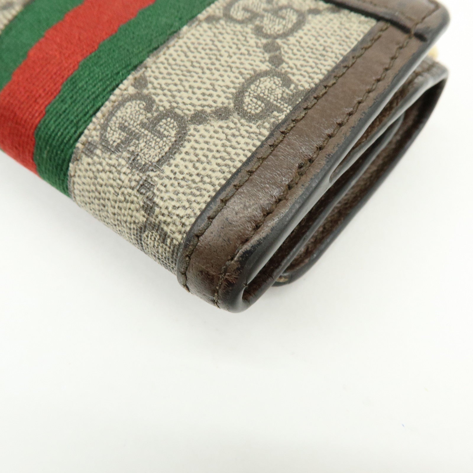 GUCCI Ophidia GG Supreme Leather Tri-Fold Compact Wallet 644334