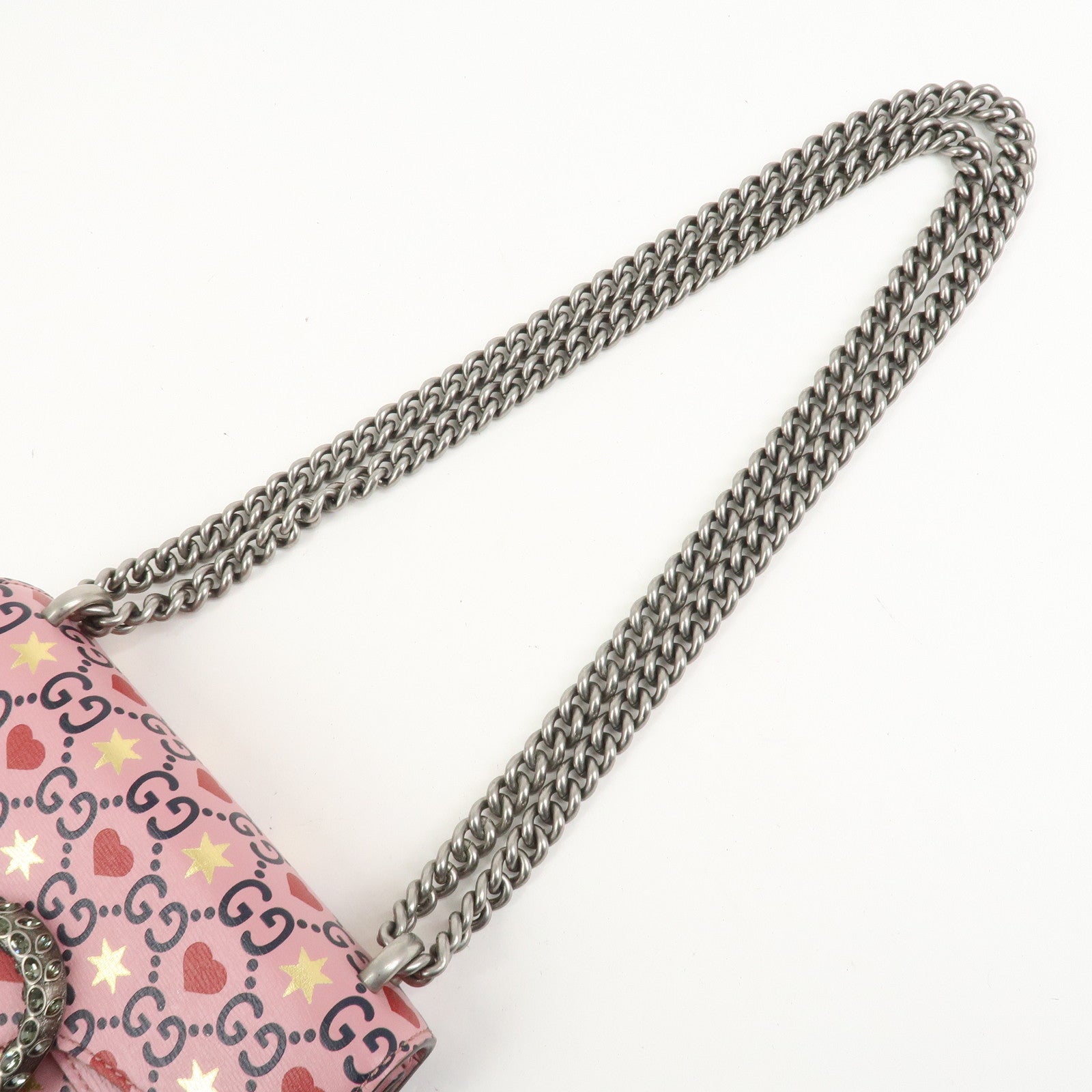 GUCCI Dionysus Leather Chain Shoulder Bag Valentine Limited 421970