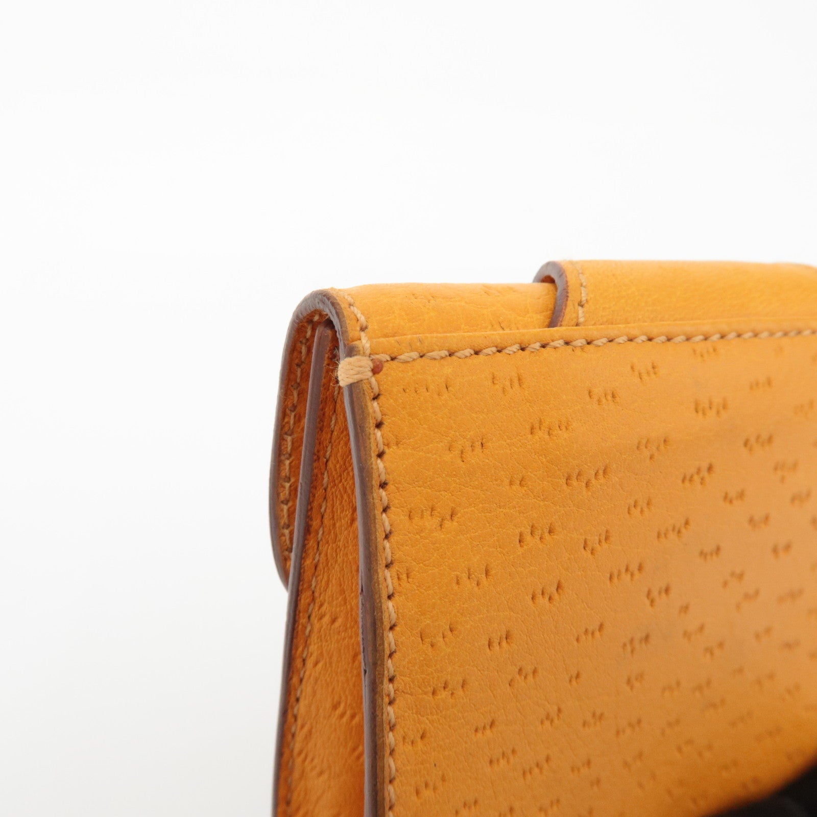 Ferragamo Gancini Leather Coin Case Coin Purse Key Case Orange