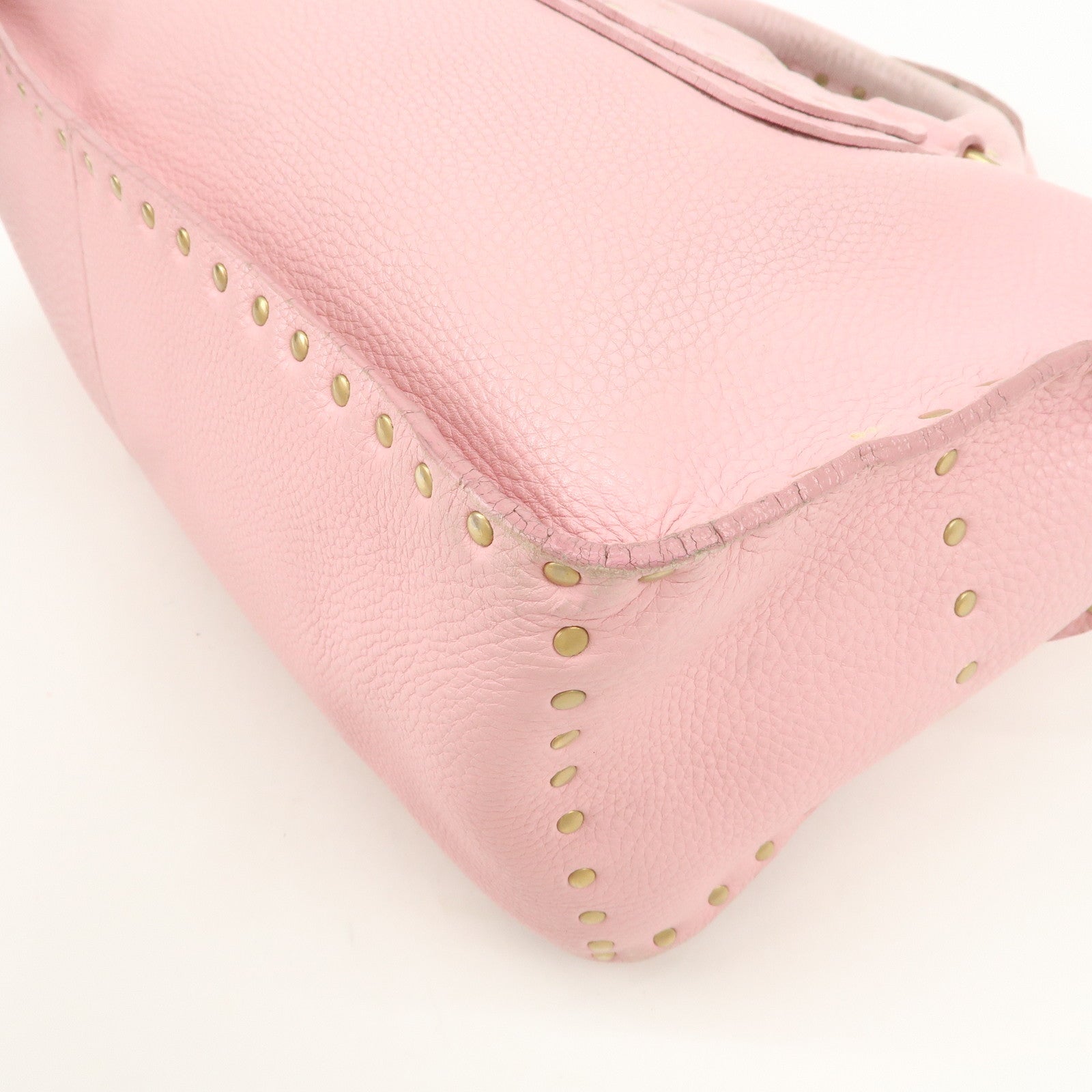 CELINE Leather Boogie Bag Hand Bag Tote Bag Pink
