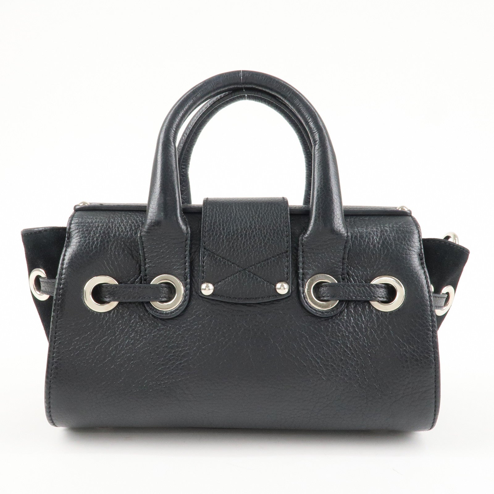 JIMMY CHOO Rosalie 2Way Leather Hand Bag Shoulder Bag Black Used