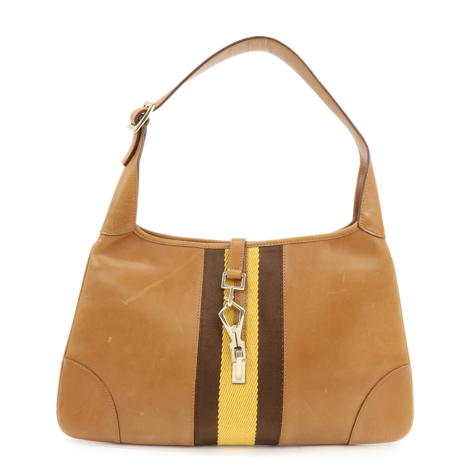 GUCCI Kandinsky Leather Shoulder Bag Hand Bag Brown 001.4057