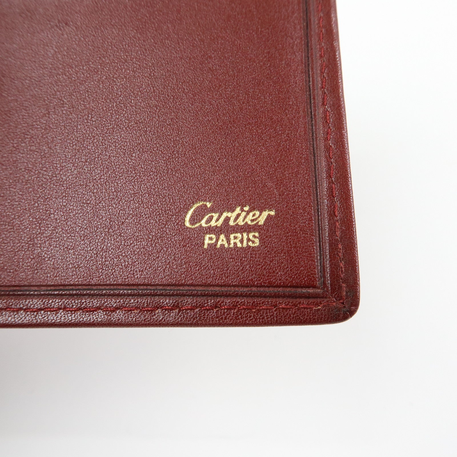 Cartier Set of 3 Leather Wallet 6 Rings Key Case Bordeaux Black