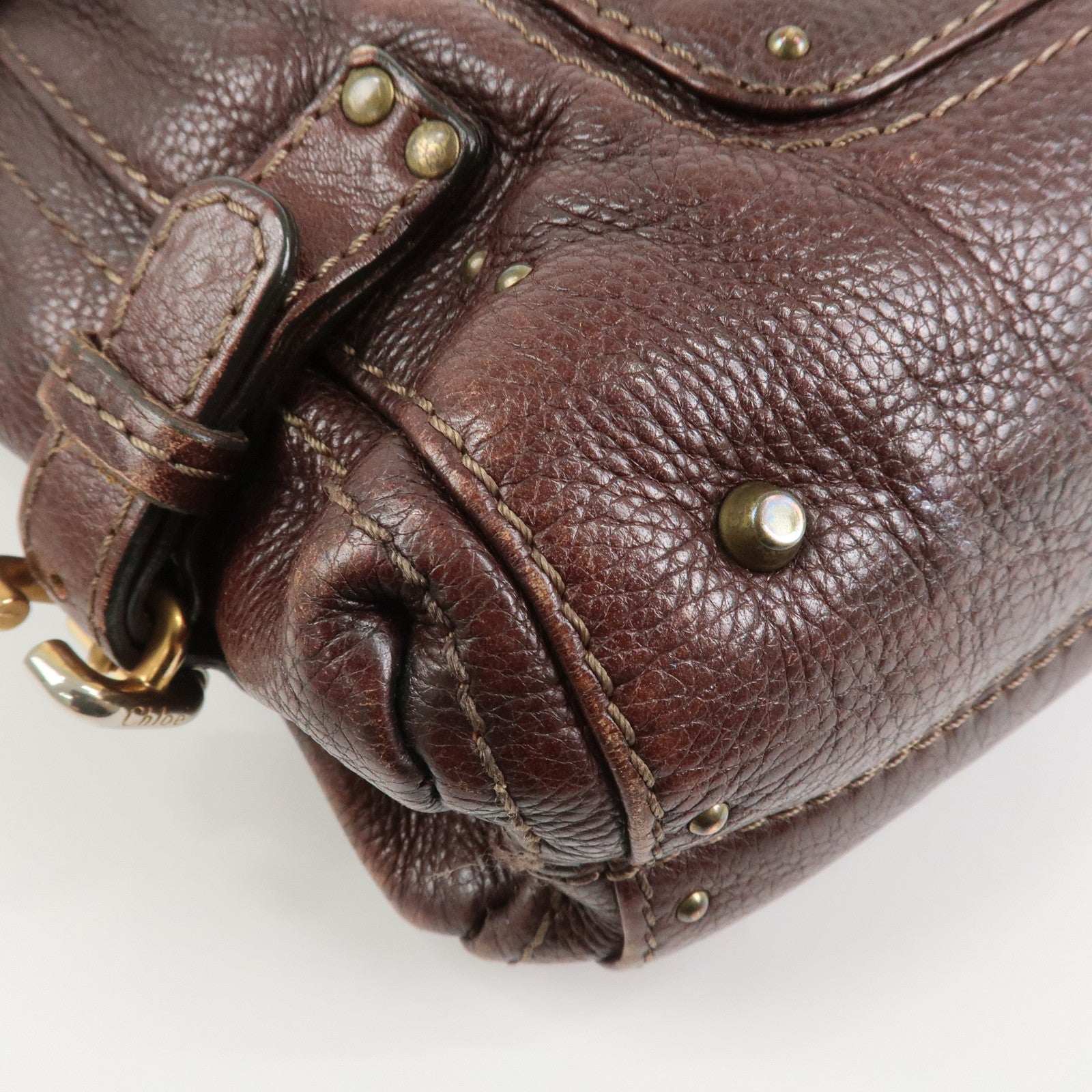 Chloe Paddington Leather Shoulder Crossbody Bag Brown