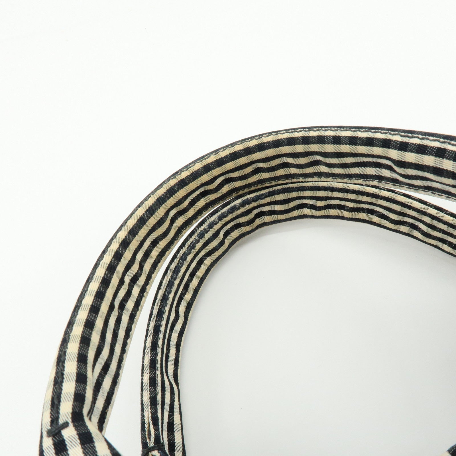 PRADA Canapa Canvas 2Way Bag Hand Bag Shoulder Bag Black Ivory