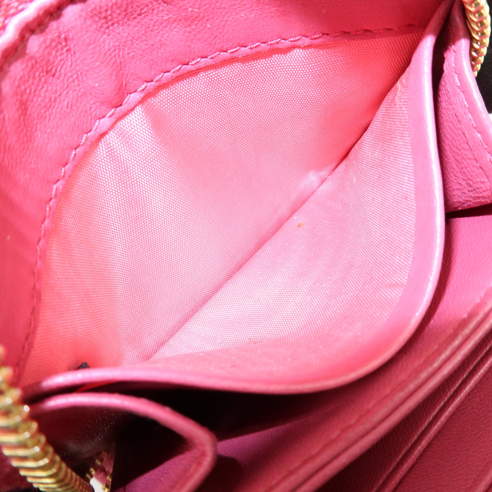 MIU MIU Logo Nappa Leather Coin Case Coin Purse Pink 5MM268