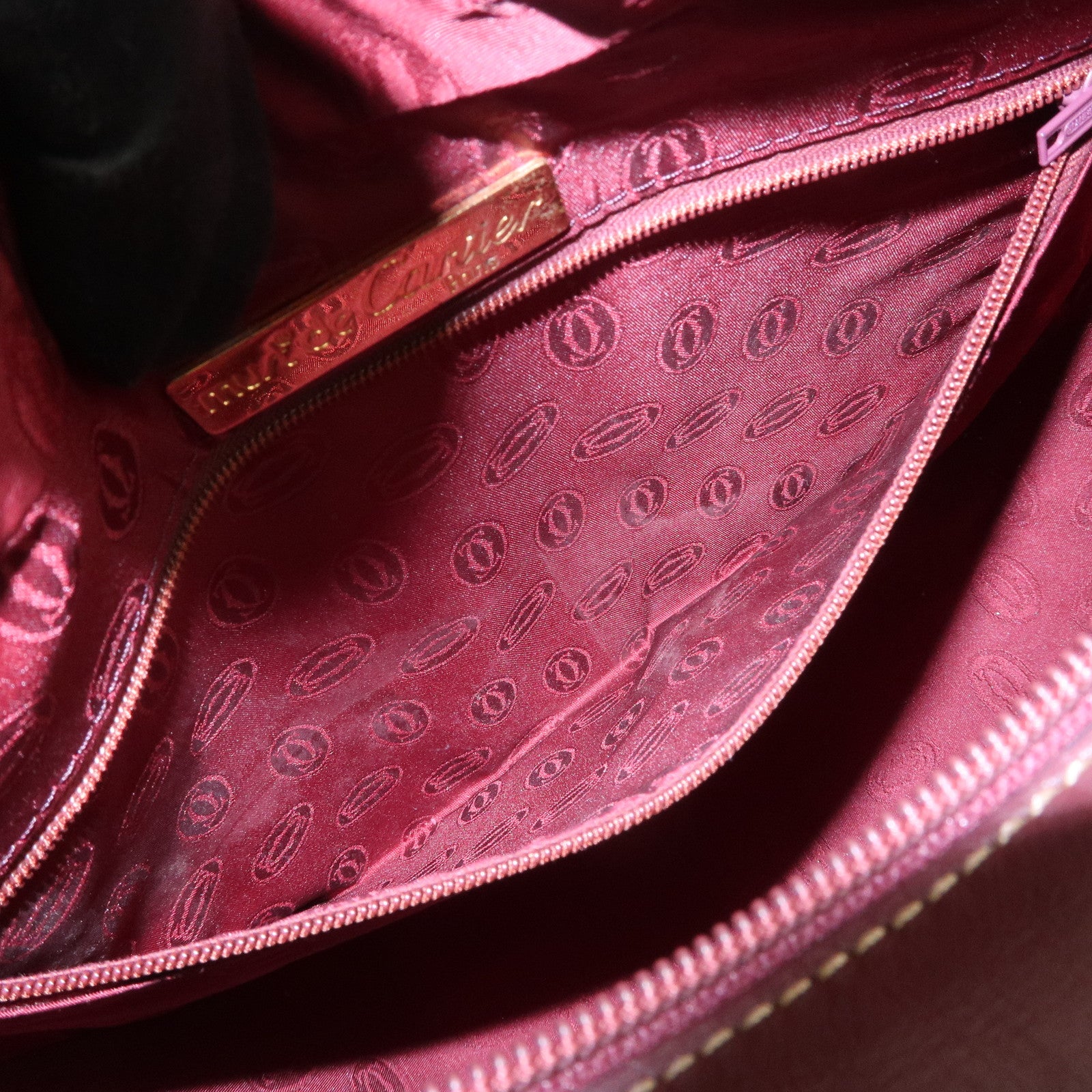 Cartier Must de Cartier Leather Shoulder Bag Bordeaux