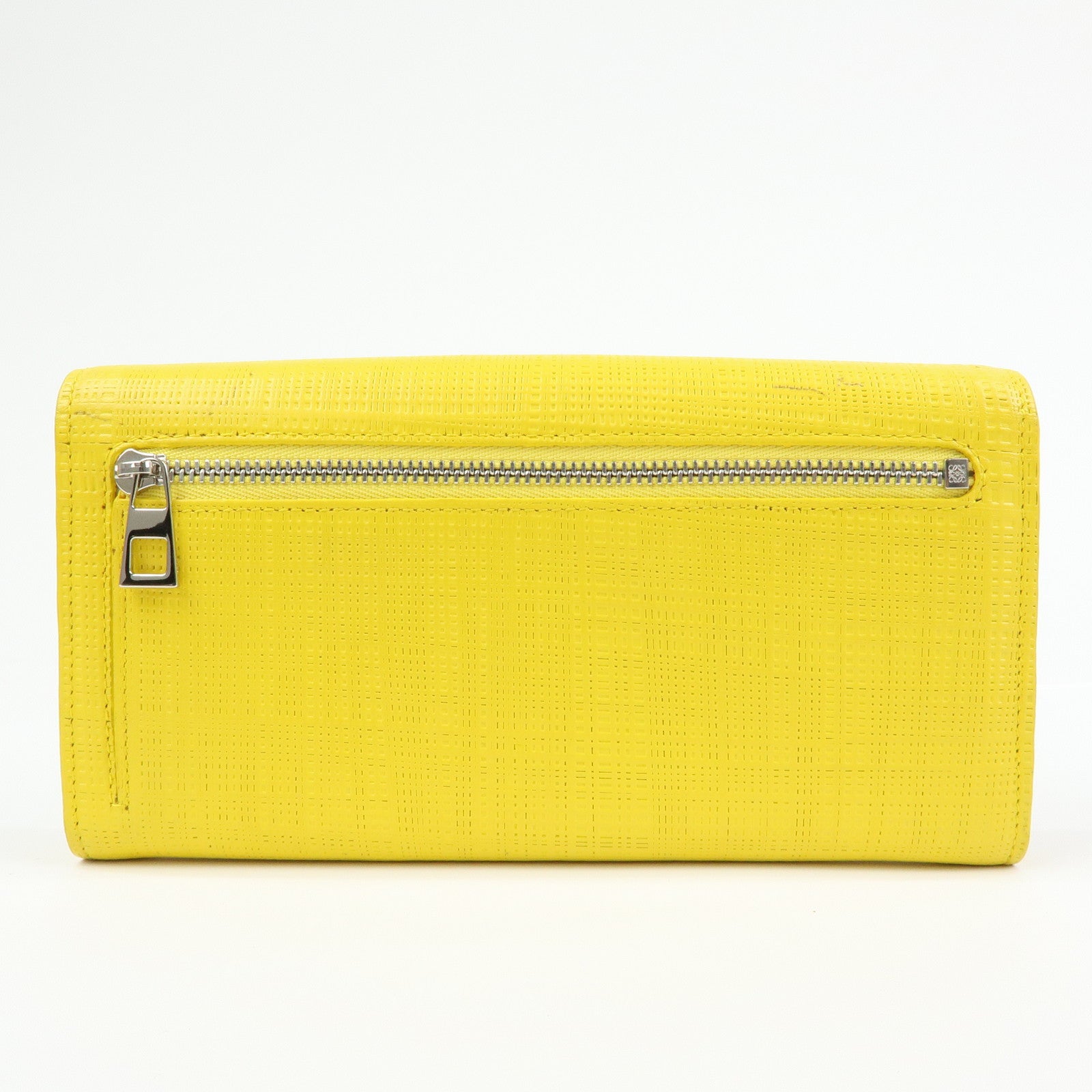 LOEWE Anagram Calf Bi-fold Leather Long Wallet Yellow