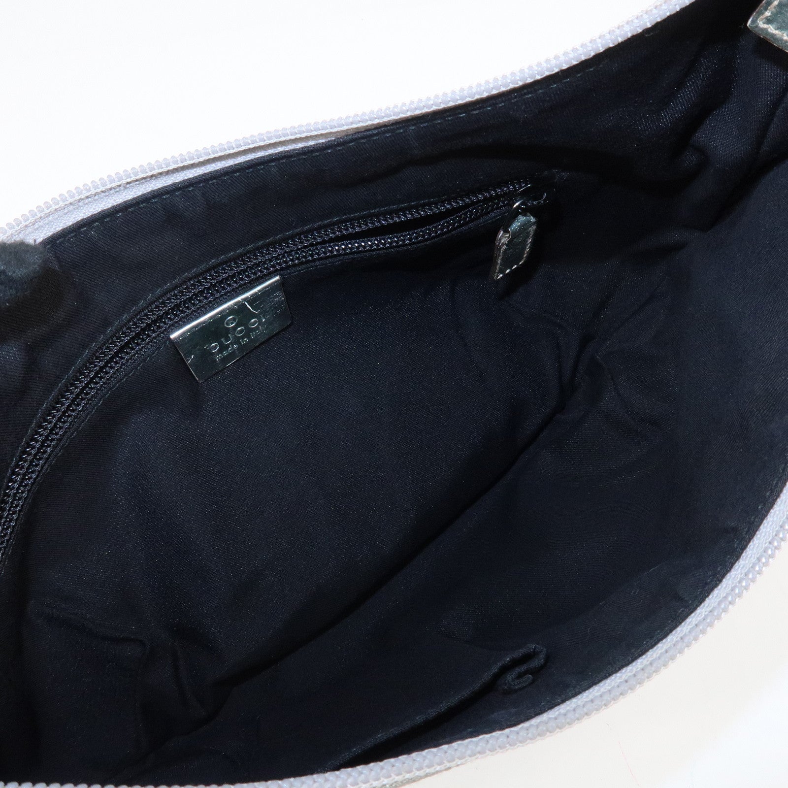 GUCCI Sherry GG Canvas Leather Shoulder Bag Silver 192756 Used