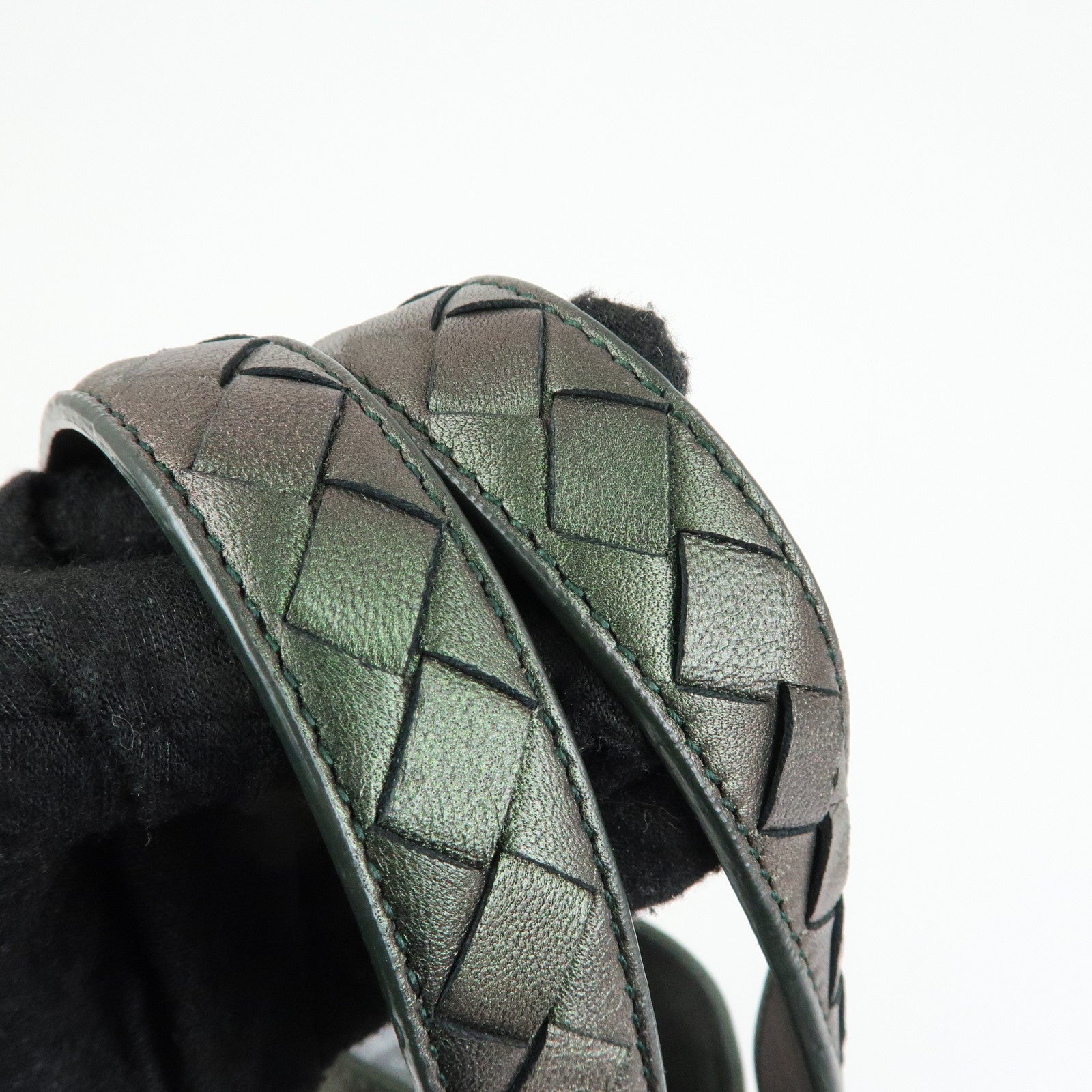 BOTTEGA VENETA Intrecciato Leather Tote Bag Hand Bag Metalic Green
